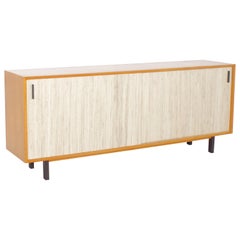 Beautiful Midcentury Maple and Cane Sideboard with Sliding Doors, Italy, 1960s