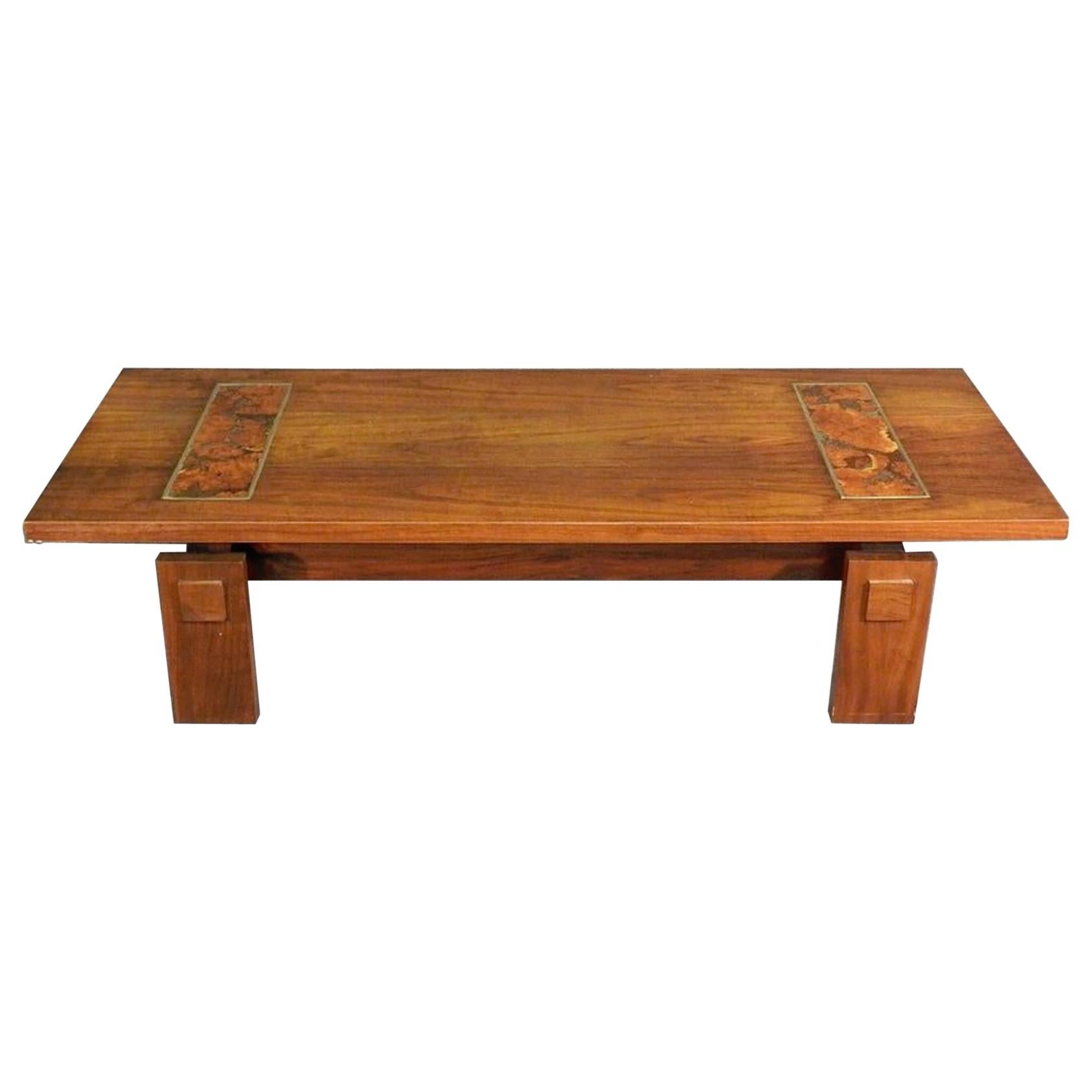 Beautiful Midcentury Table with Inlay For Sale