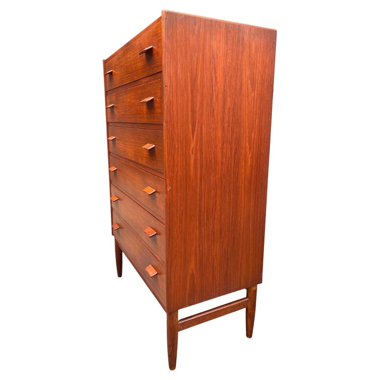 Beautiful MidCentury Tall Boy Dresser by Paul Volther For Sale at 1stDibs
