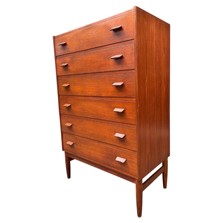 Beautiful MidCentury Tall Boy Dresser by Paul Volther For Sale at 1stDibs