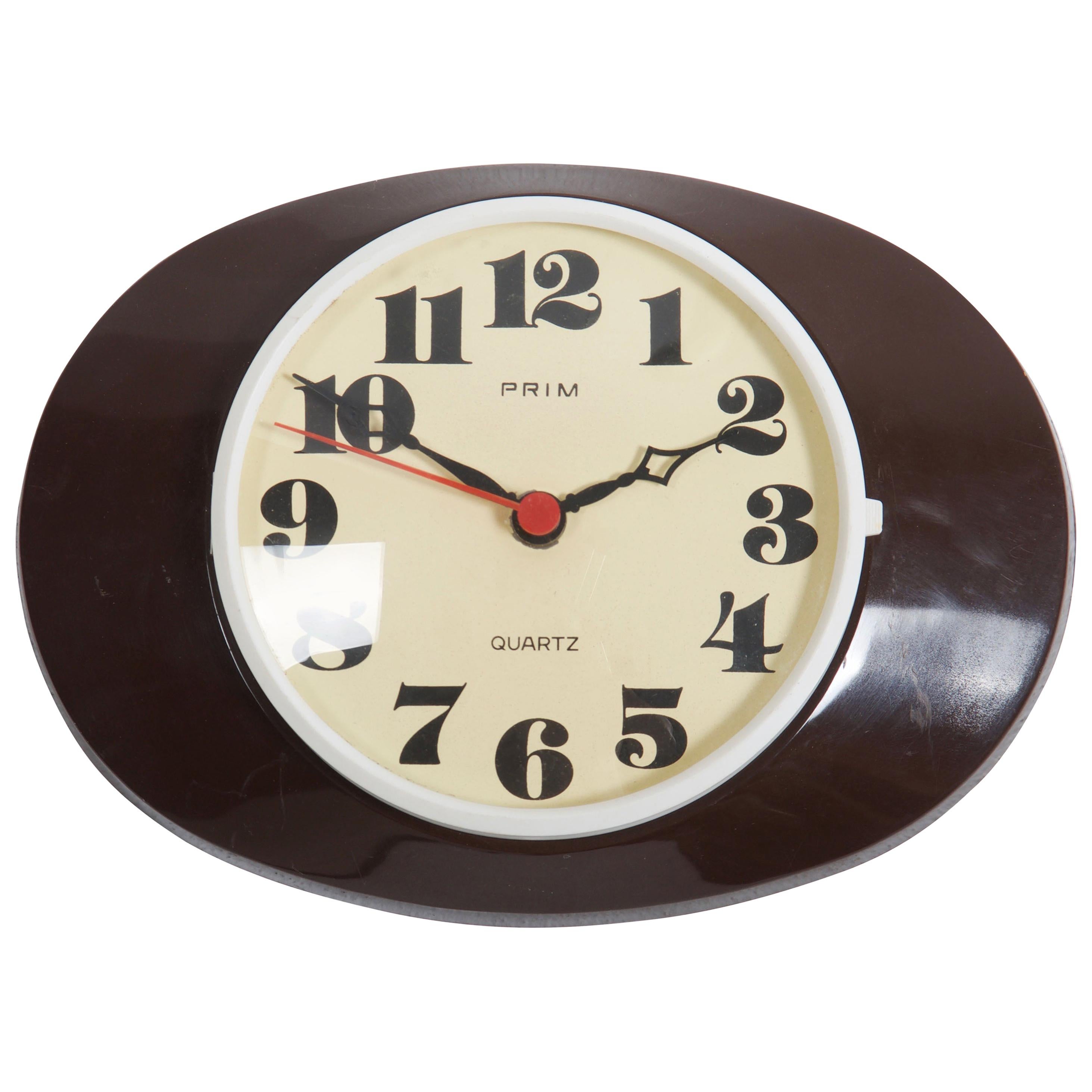 Beautiful Midcentury Wall Clock by Prim