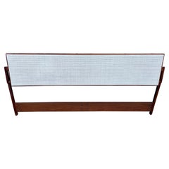 Beautiful Midcentury Walnut Cane Headboard by Jens Risom King Bed