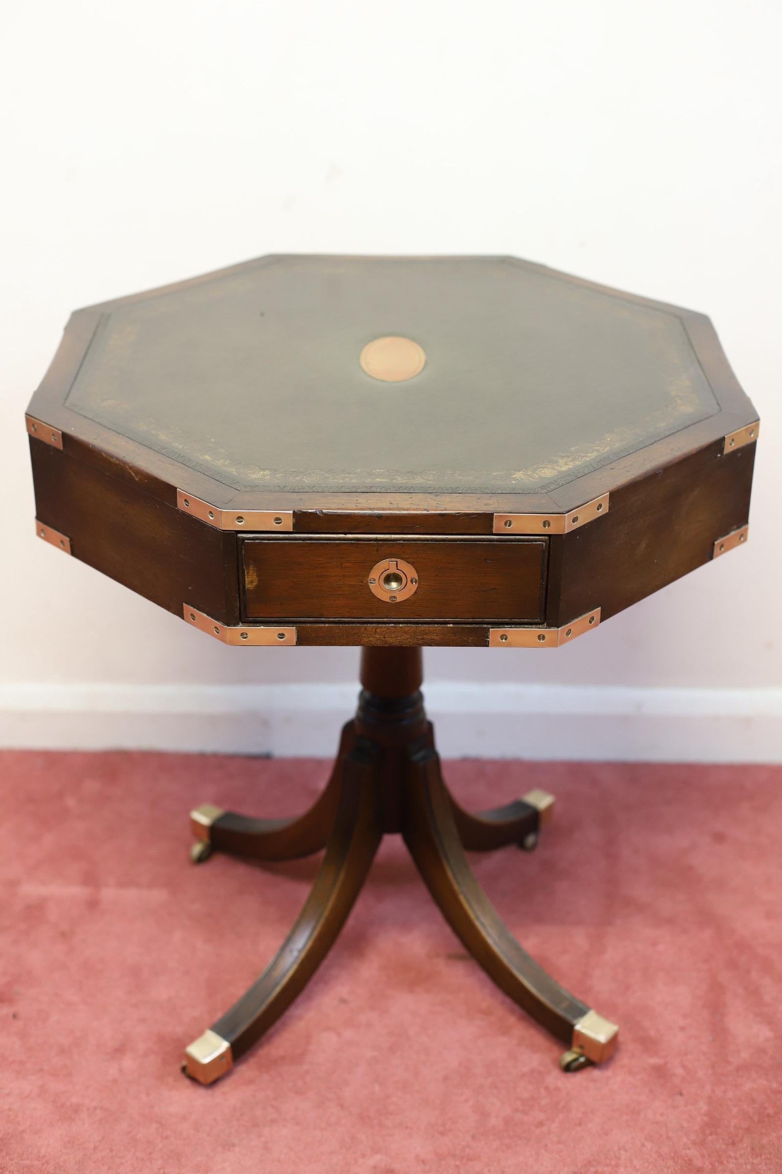 Beautiful Military Campaign Style Drum Table  For Sale 2