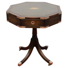 Used Beautiful Military Campaign Style Drum Table 