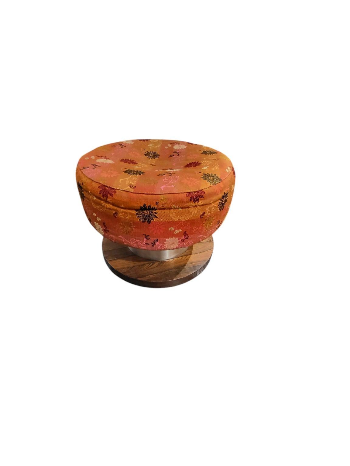 20th Century Beautiful Milo Baughman Rosewood and Aluminum Mid Century Stool C.1960-70’s