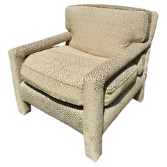 Schöner Parsons-Stuhl im Milo Baughman-Stil, ca. 1970er Jahre. Frisch gepolstert