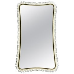 Beautiful Minimalistic Italian Mid Century Mirror with Metal Loop Frame