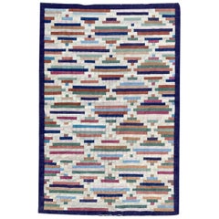 Vintage Beautiful Modern Design Indian Durhie Kilim Flat Rug