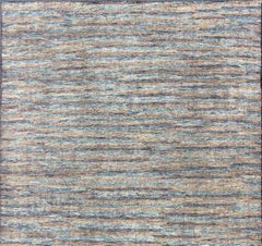 Beautiful Modern Rug in Multi Shades of Gray, Purple, Blue and Yellow