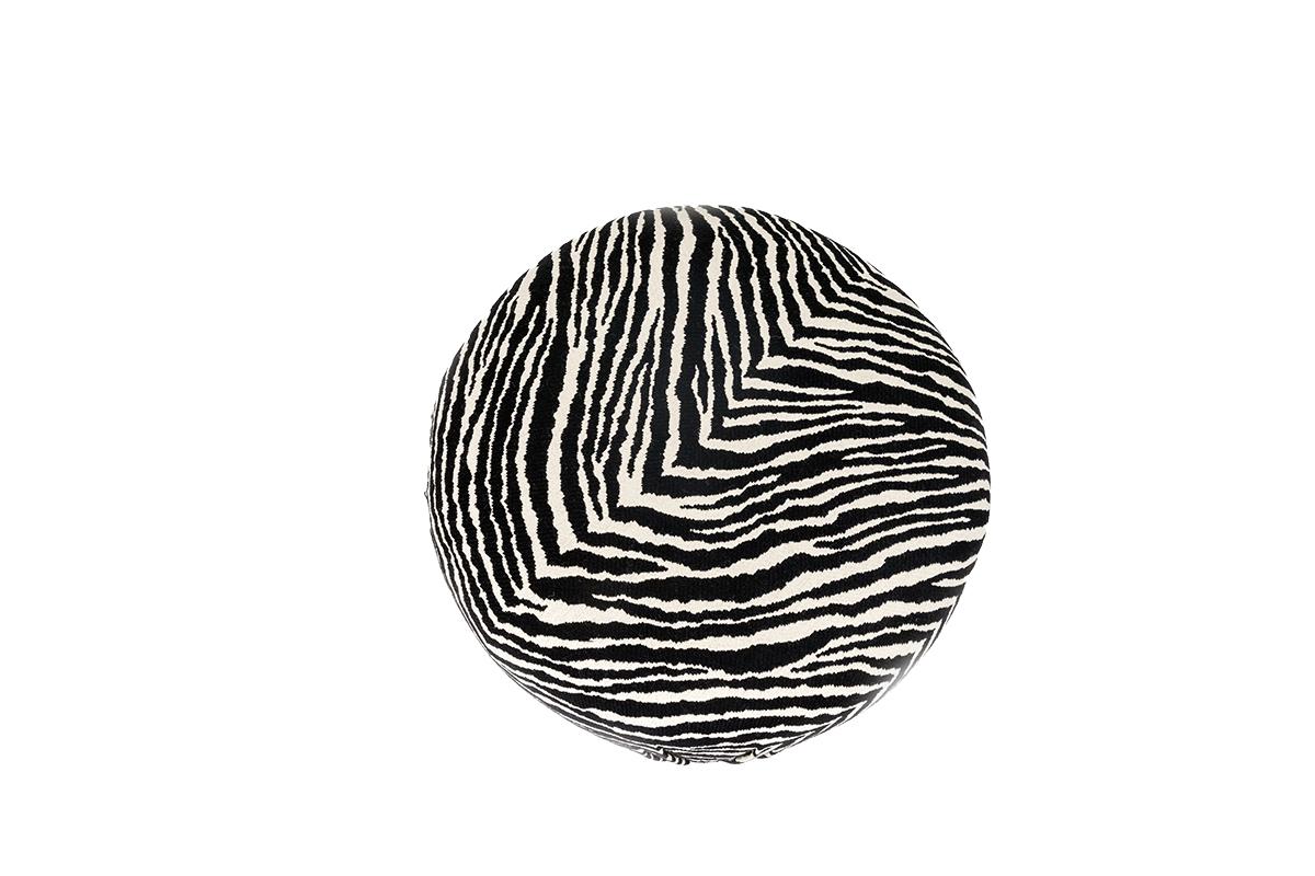 Contemporary Beautiful Modern Ottoman in the Style of Josef Frank, Zebra Fabric For Sale