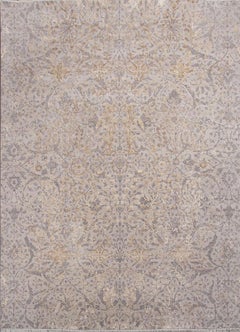 Magnifique tapis moderne en soie et laine noué à la main