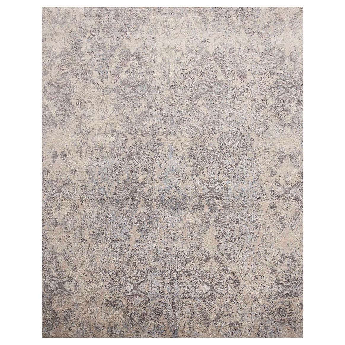 Beautiful Modern Silk and Wool Hand Knotted Rug