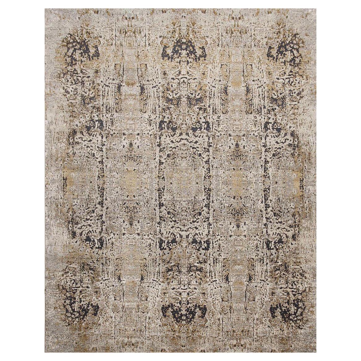 Beautiful Modern Silk and Wool Hand Knotted Rug