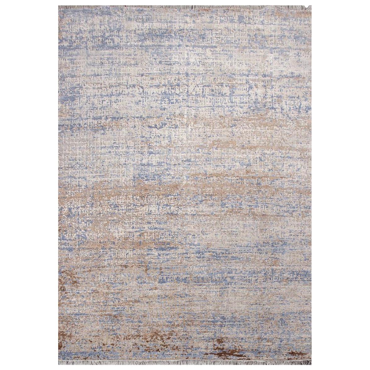 Beautiful Modern Silk and Wool Hand Knotted Rug