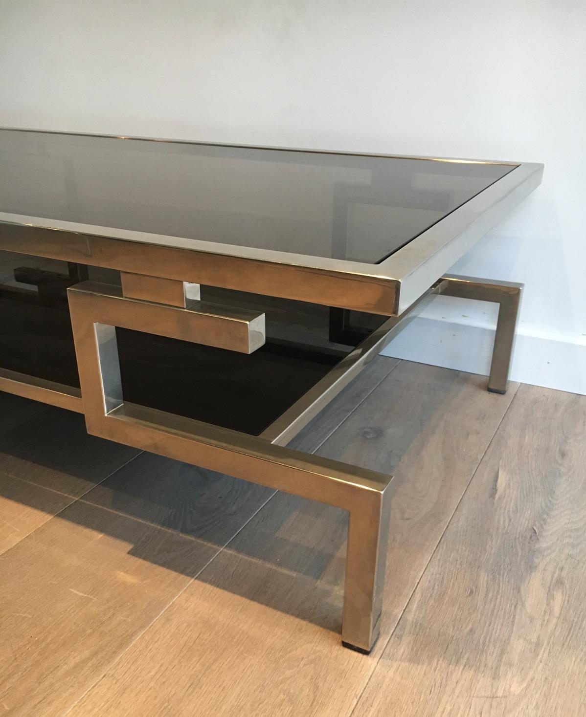 Beautiful Modernist Chrome Coffee Table, circa 1970 For Sale 1