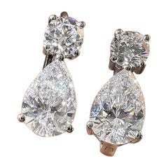 Beautiful Moissanite Earrings For Women 925 Sterling Silver Elegant Gift.