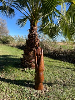 Beautiful monoxylous Wooden Sculpture, Hand-Gouged, France