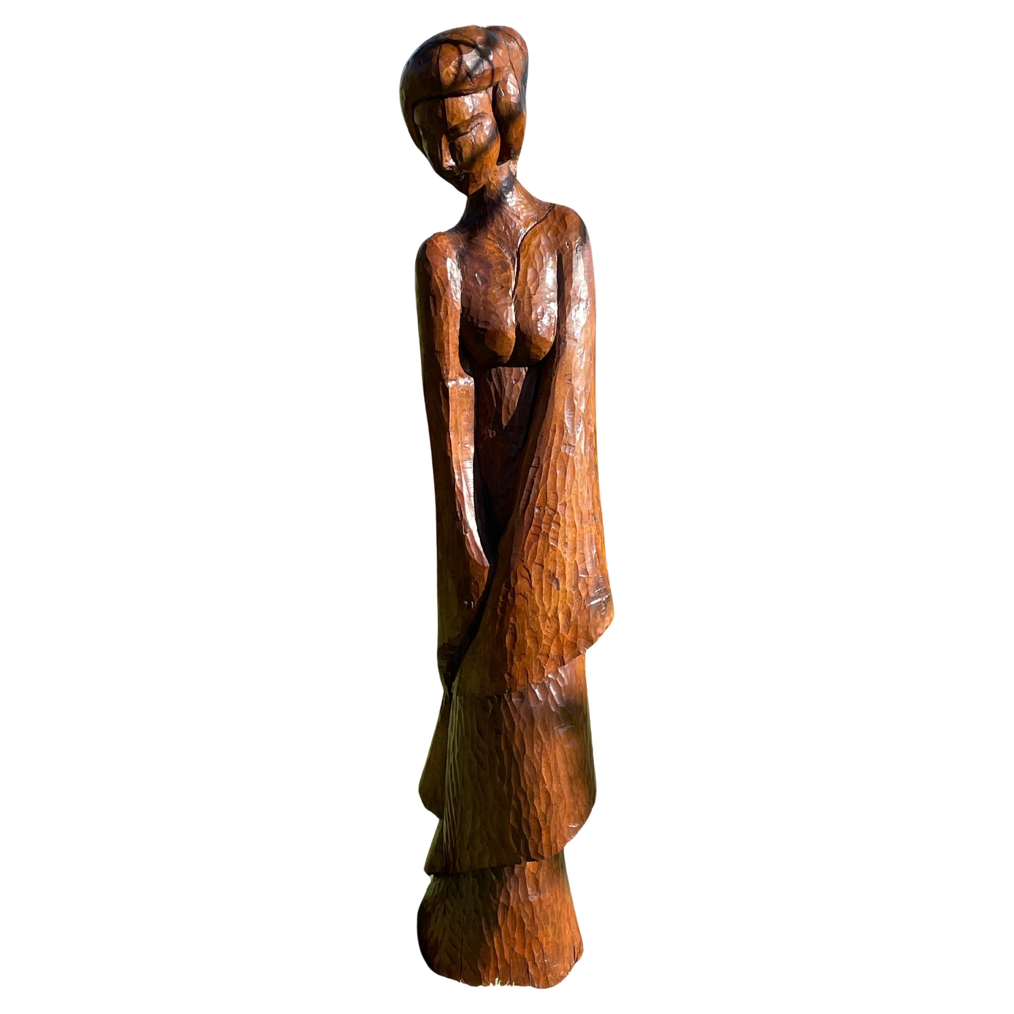 Bellissima scultura in legno monossile, scolpita a mano, Francia