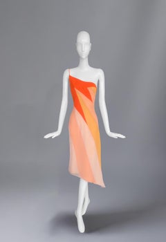Beautiful MUGLER Cocktail Dress Sunset Flame
