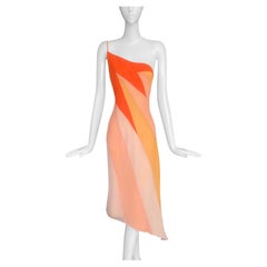 Beautiful MUGLER Cocktail Dress Sunset Flame