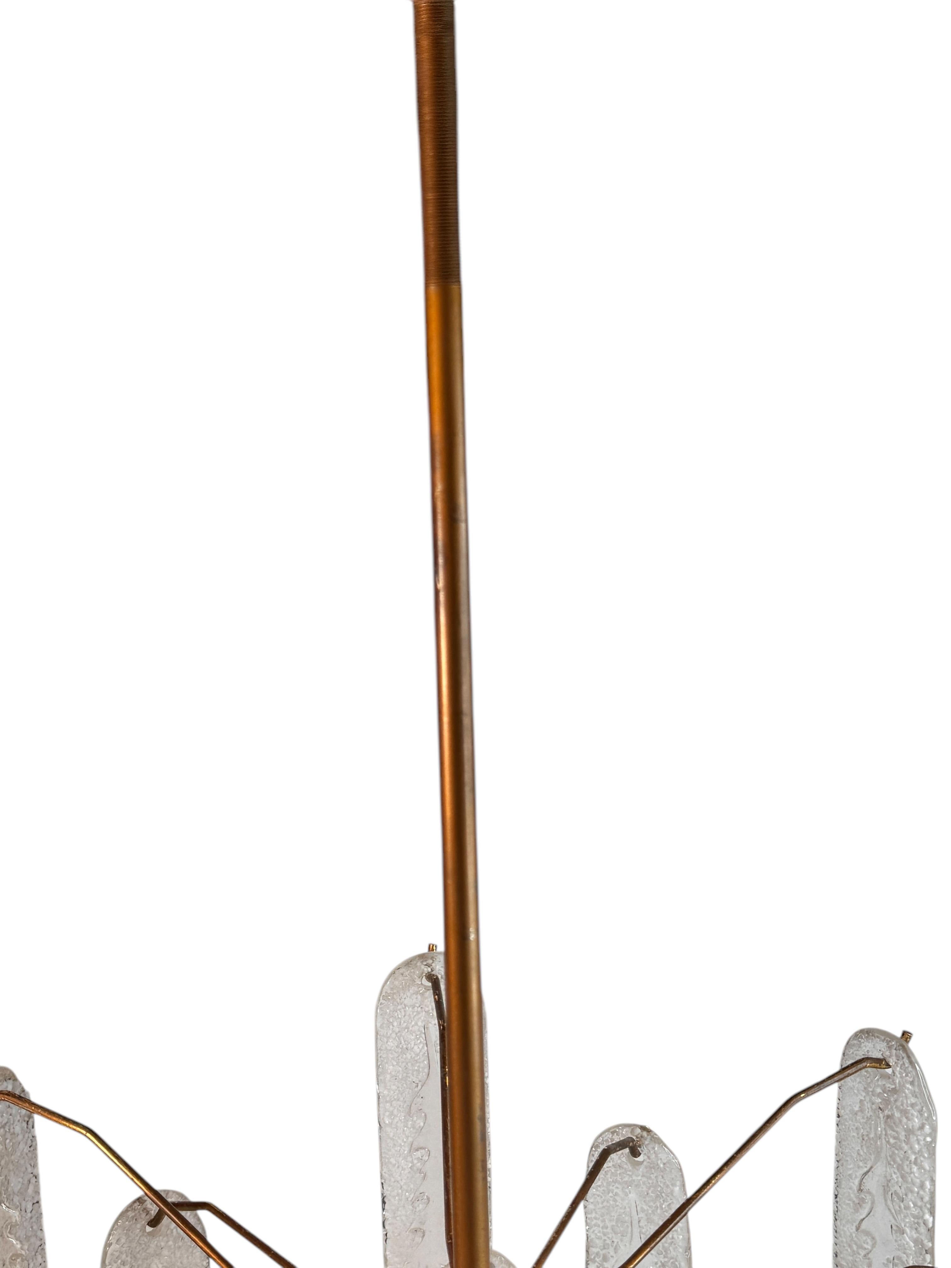 Bellissimo lampadario a più piani in vetro di Murano, stile Venini anni '70 in vendita 1