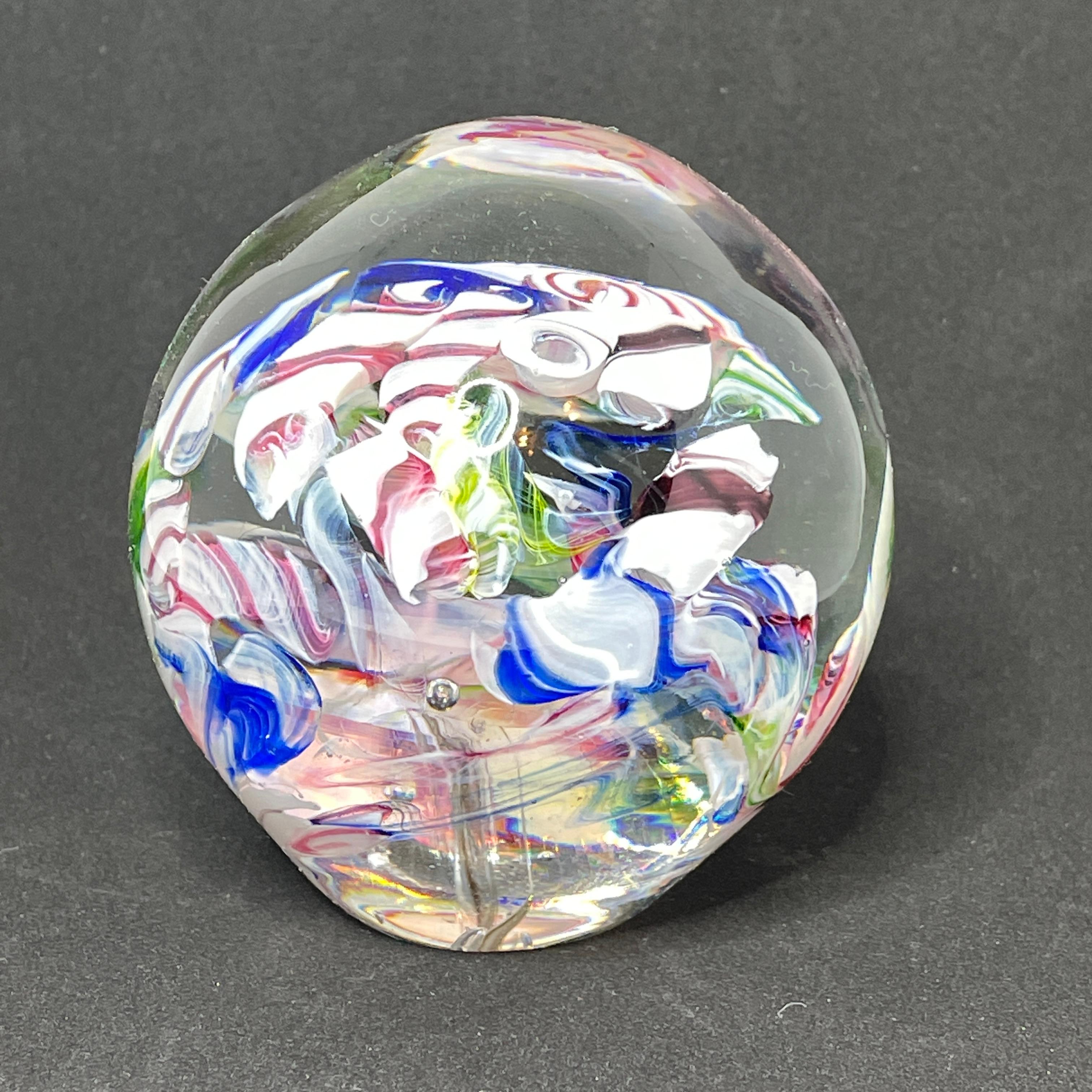 Italian Beautiful Multicolored Swirl, Murano Glass Paperweight, Italy For Sale