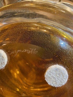 Beautiful Murano Amber Vase Signed by Pino Signoretto, 1970s