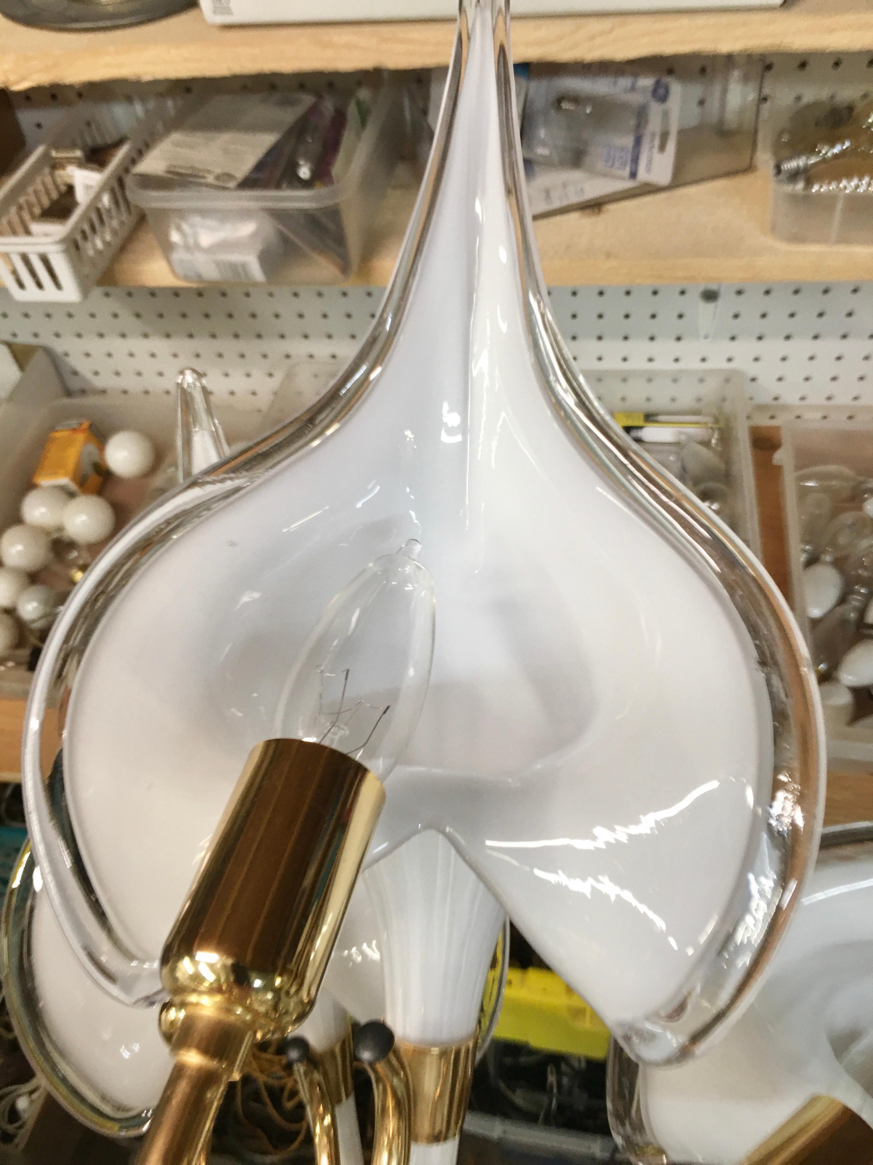 Beautiful Murano Calla Lily Chandelier by Franco Luce For Sale 5