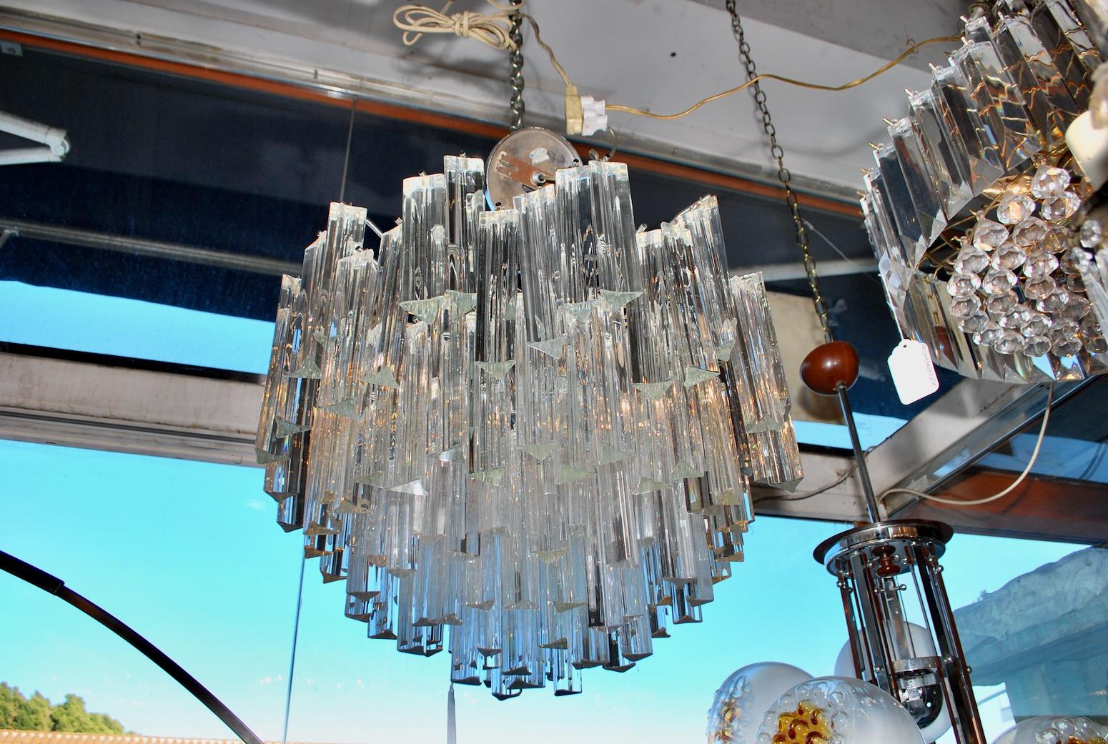 Beautiful Murano Crystal Light Design by Venini In Good Condition In Los Angeles, CA