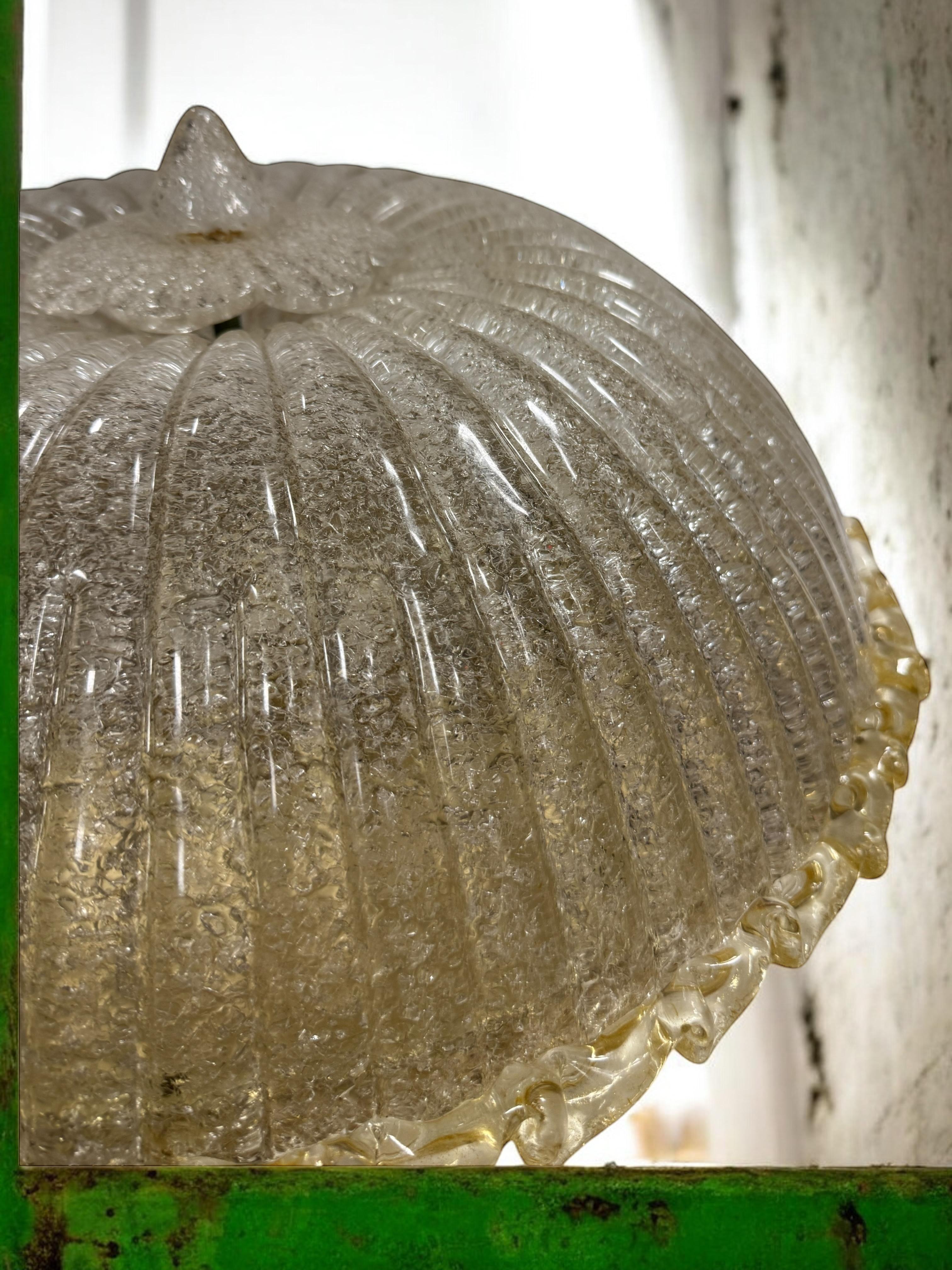 Magnifique lustre en verre de Murano et laiton de style Barovier & Toso, Italie, années 1980 3