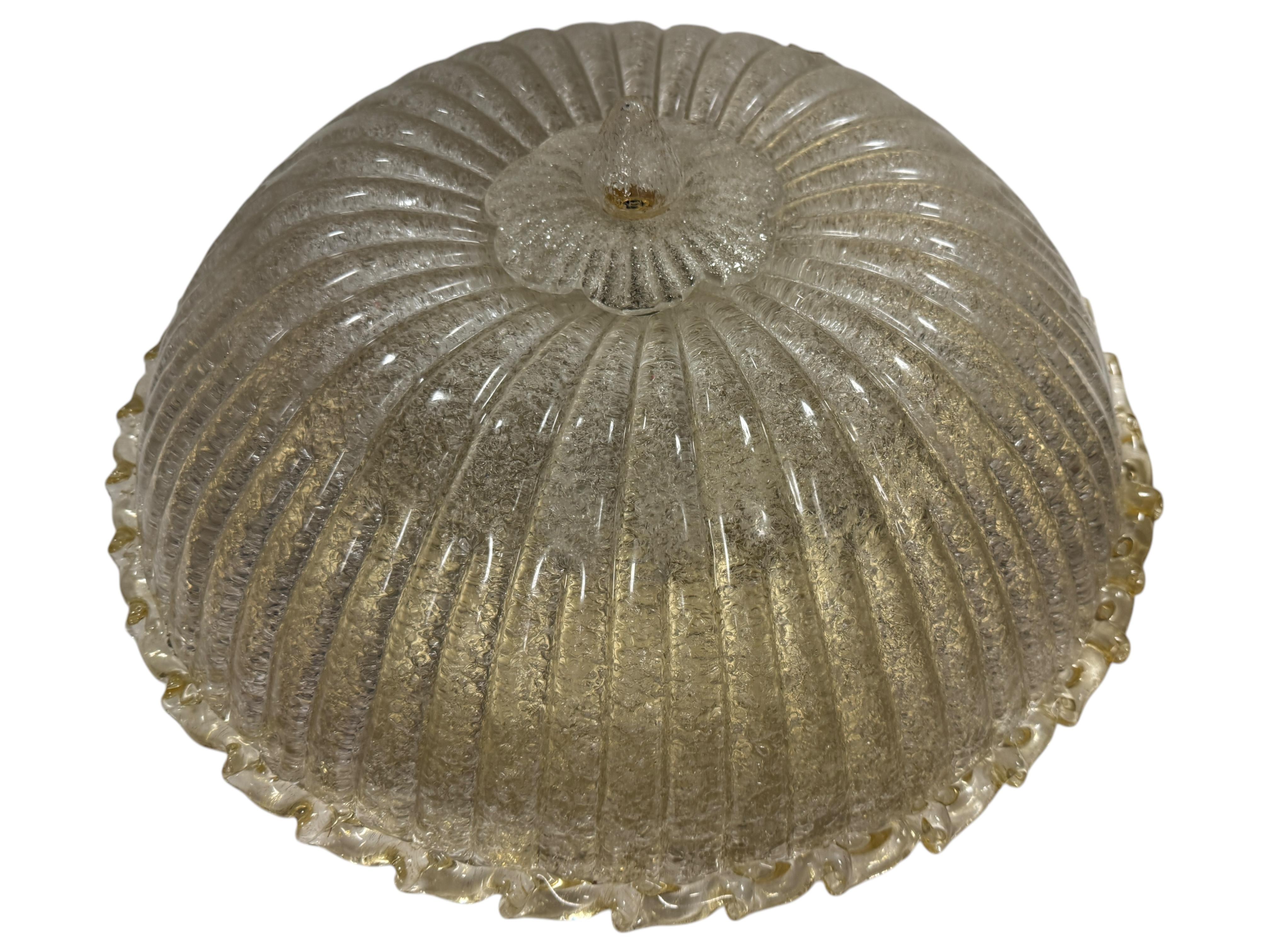 Magnifique lustre en verre de Murano et laiton de style Barovier & Toso, Italie, années 1980 6