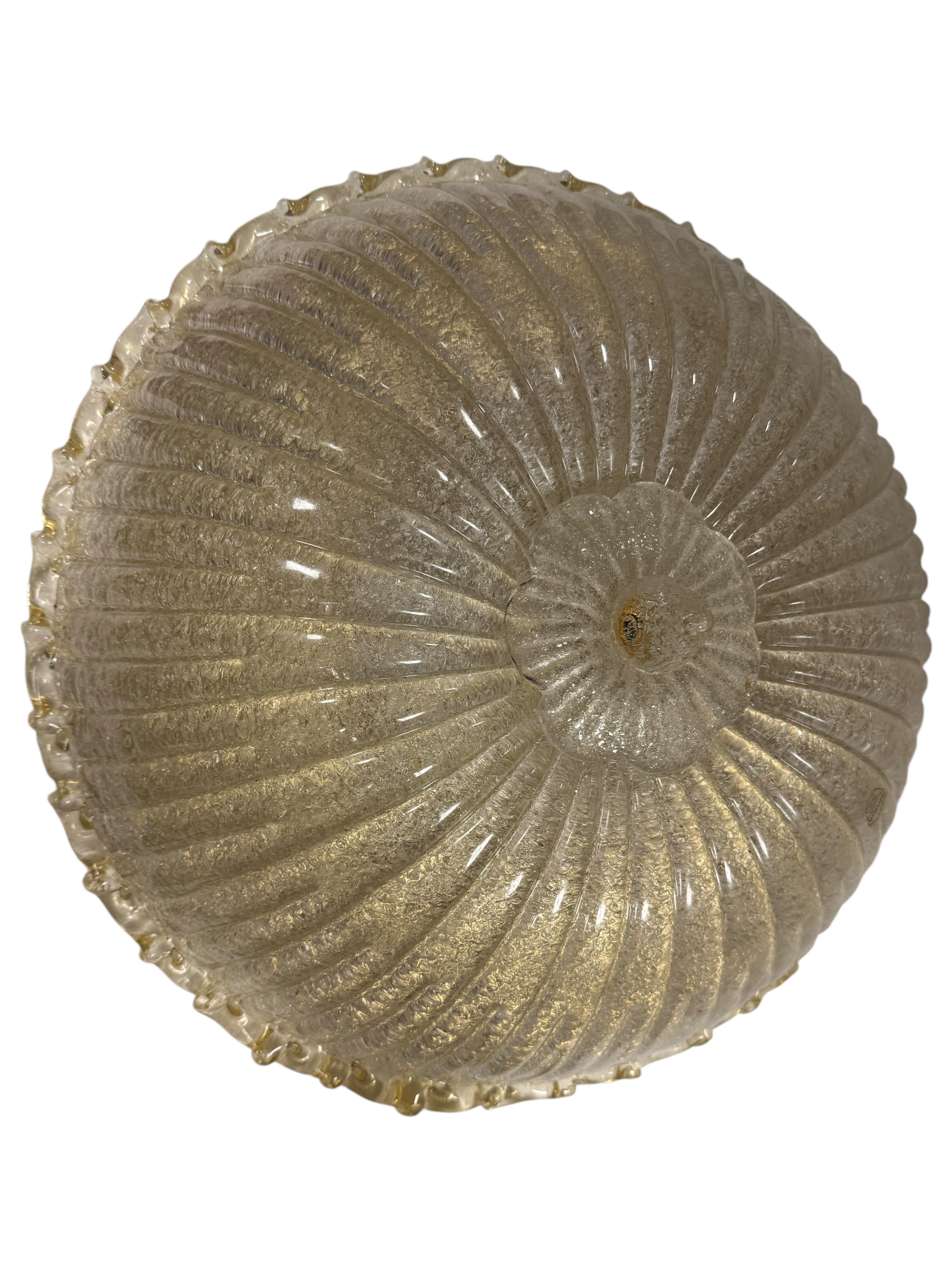 Magnifique lustre en verre de Murano et laiton de style Barovier & Toso, Italie, années 1980 8