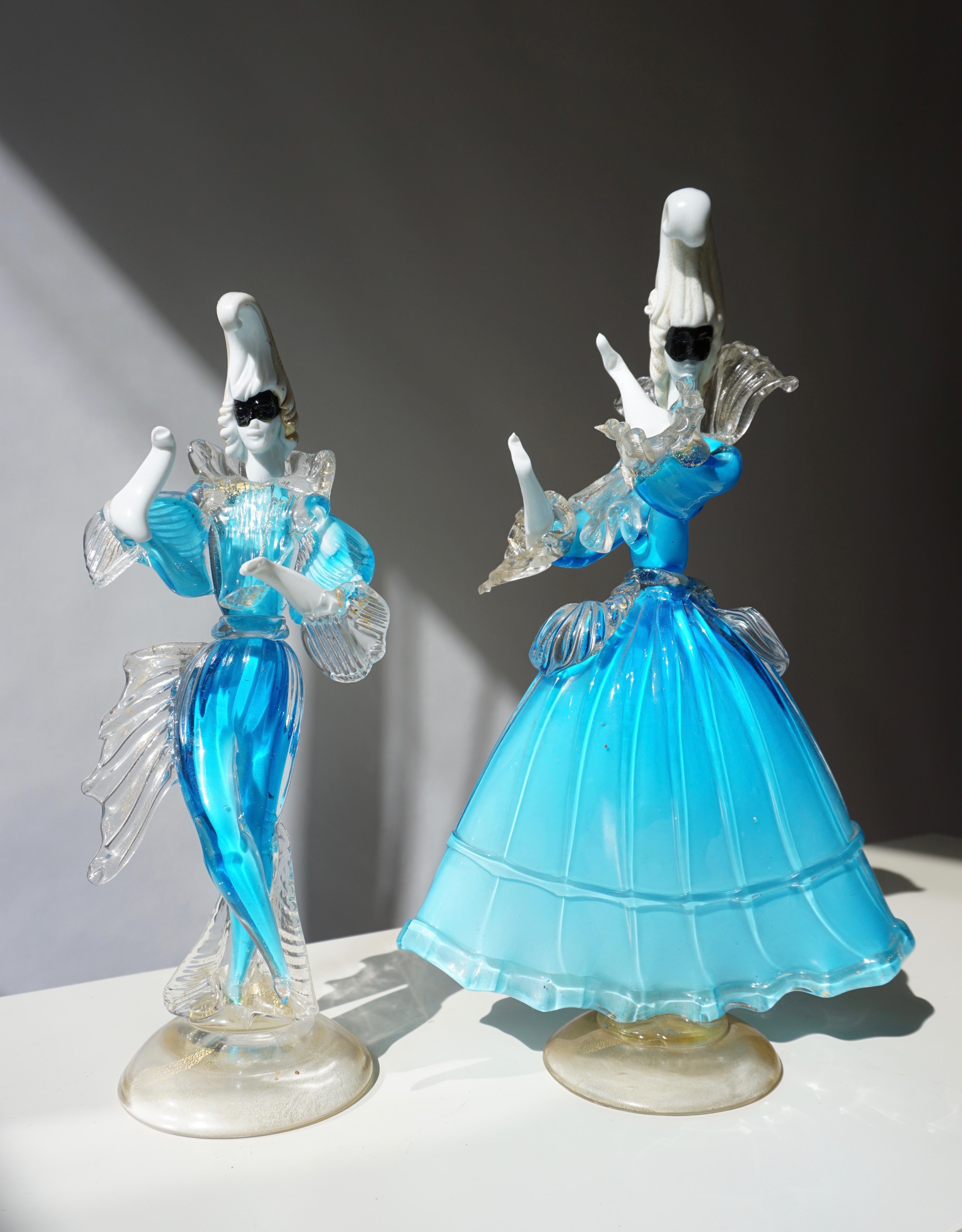 Italian One Murano Glass Carnival Lady Dancer