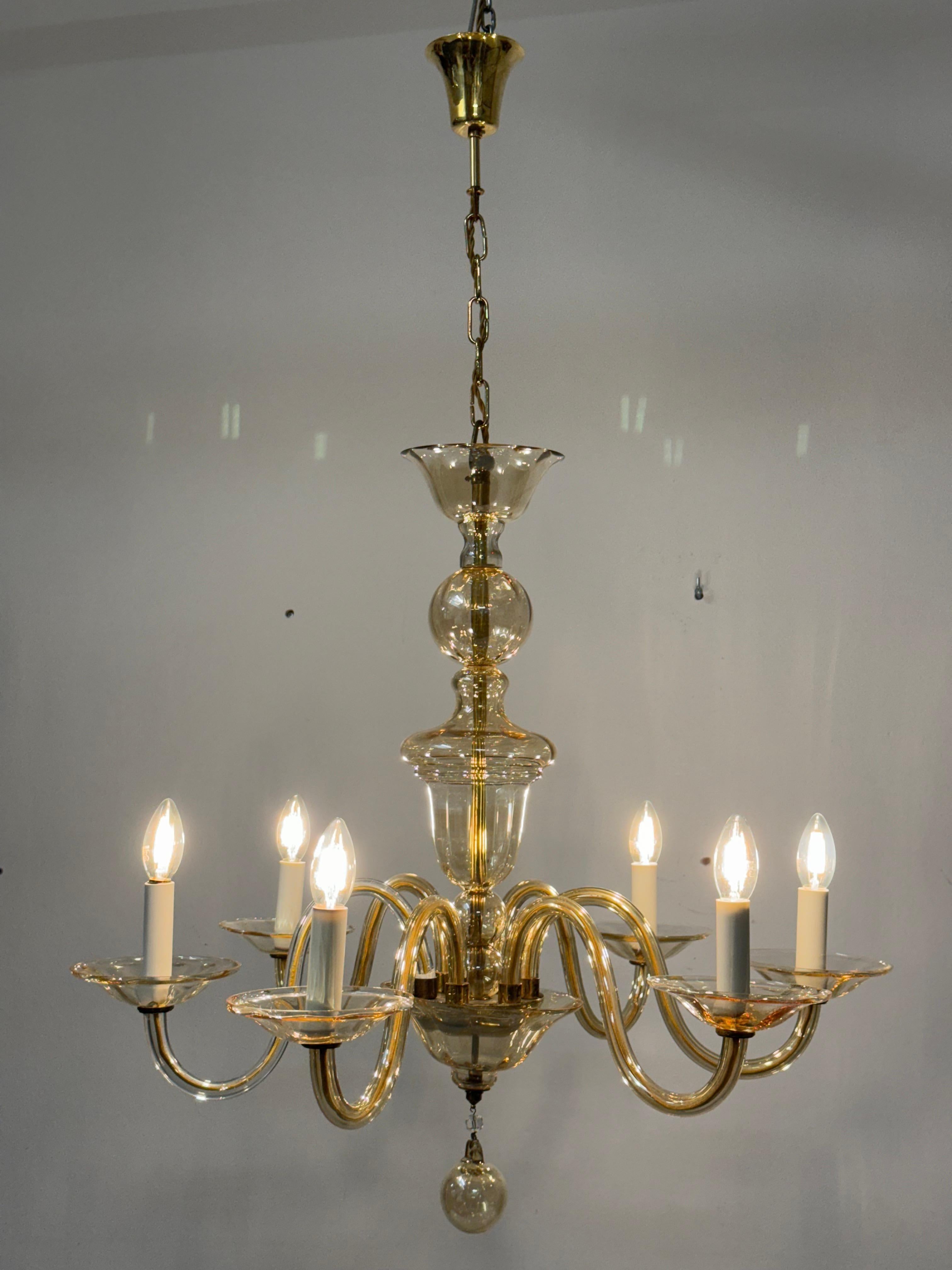 Beautiful Murano Glass Chandelier For Sale 6