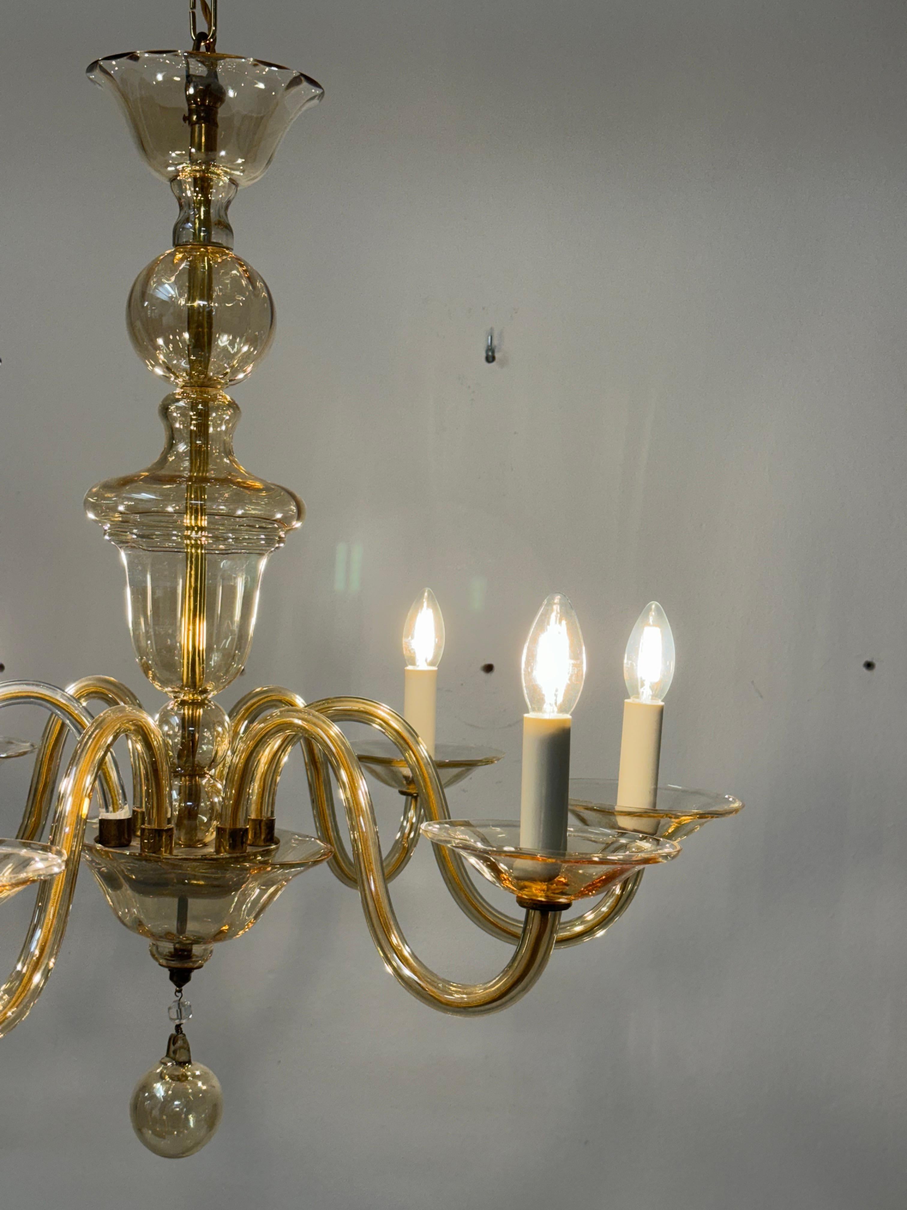 Beautiful Murano Glass Chandelier For Sale 9