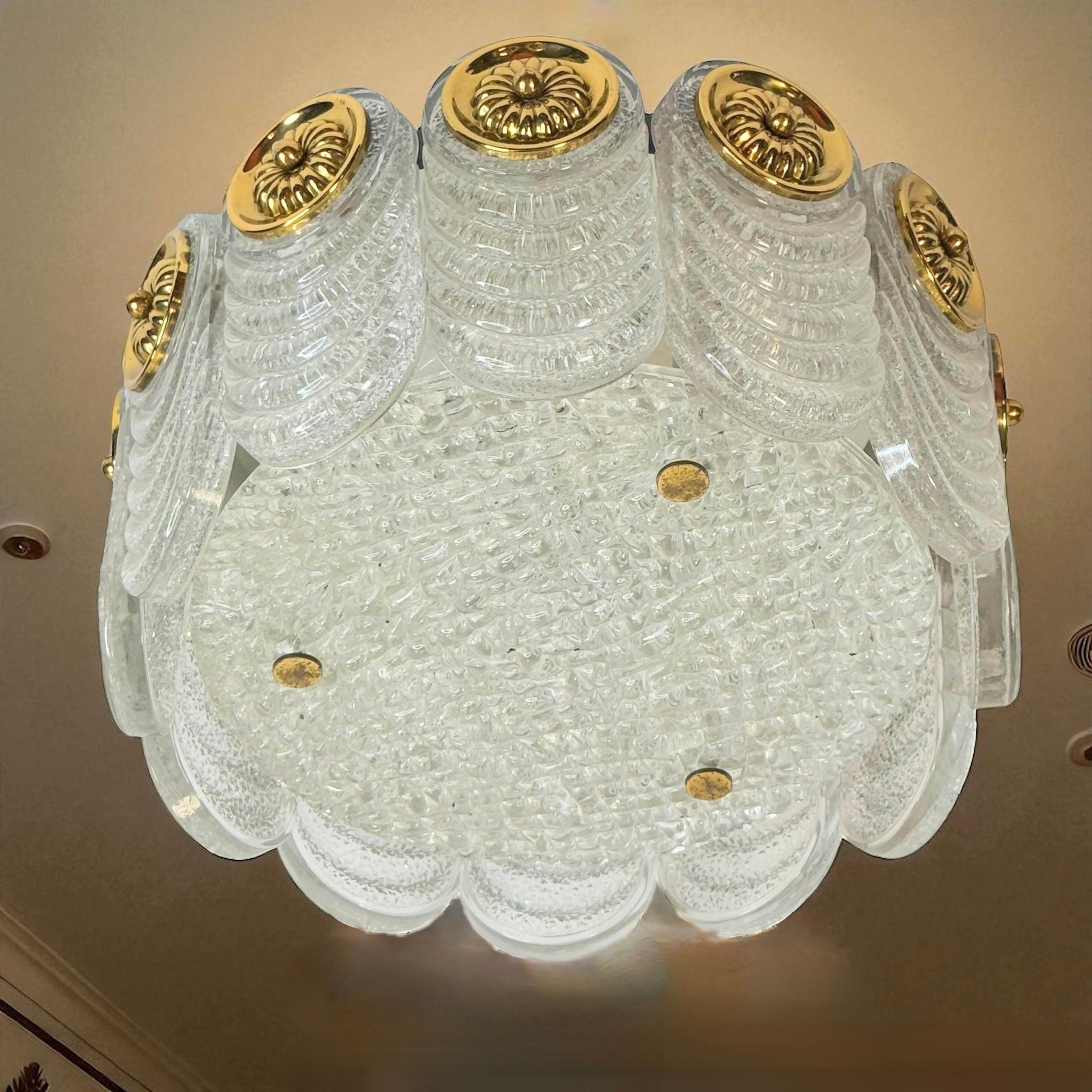 Preciosa lámpara empotrada de cristal de Murano de Kaiser Leuchten, Vintage alemán, años 60 en venta 10