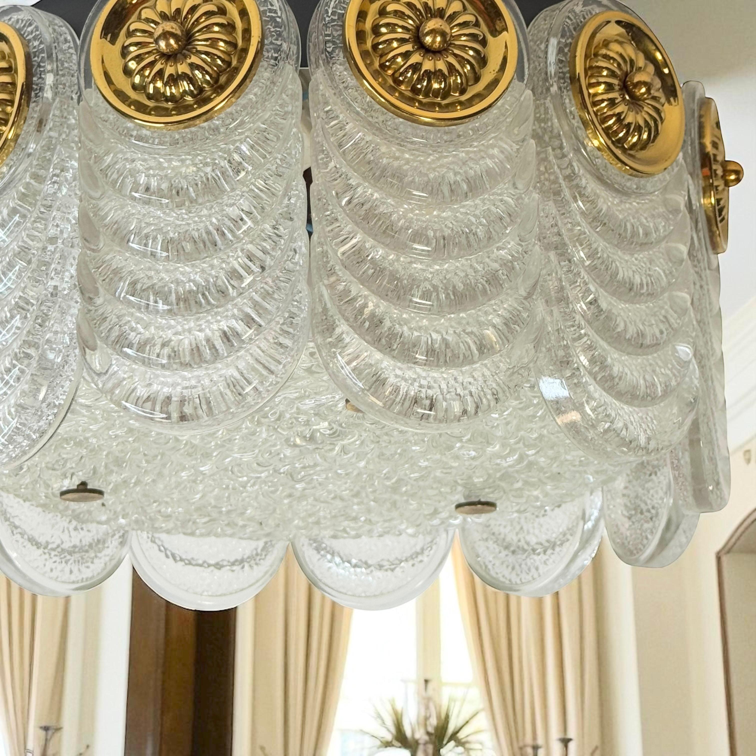 Preciosa lámpara empotrada de cristal de Murano de Kaiser Leuchten, Vintage alemán, años 60 en venta 12