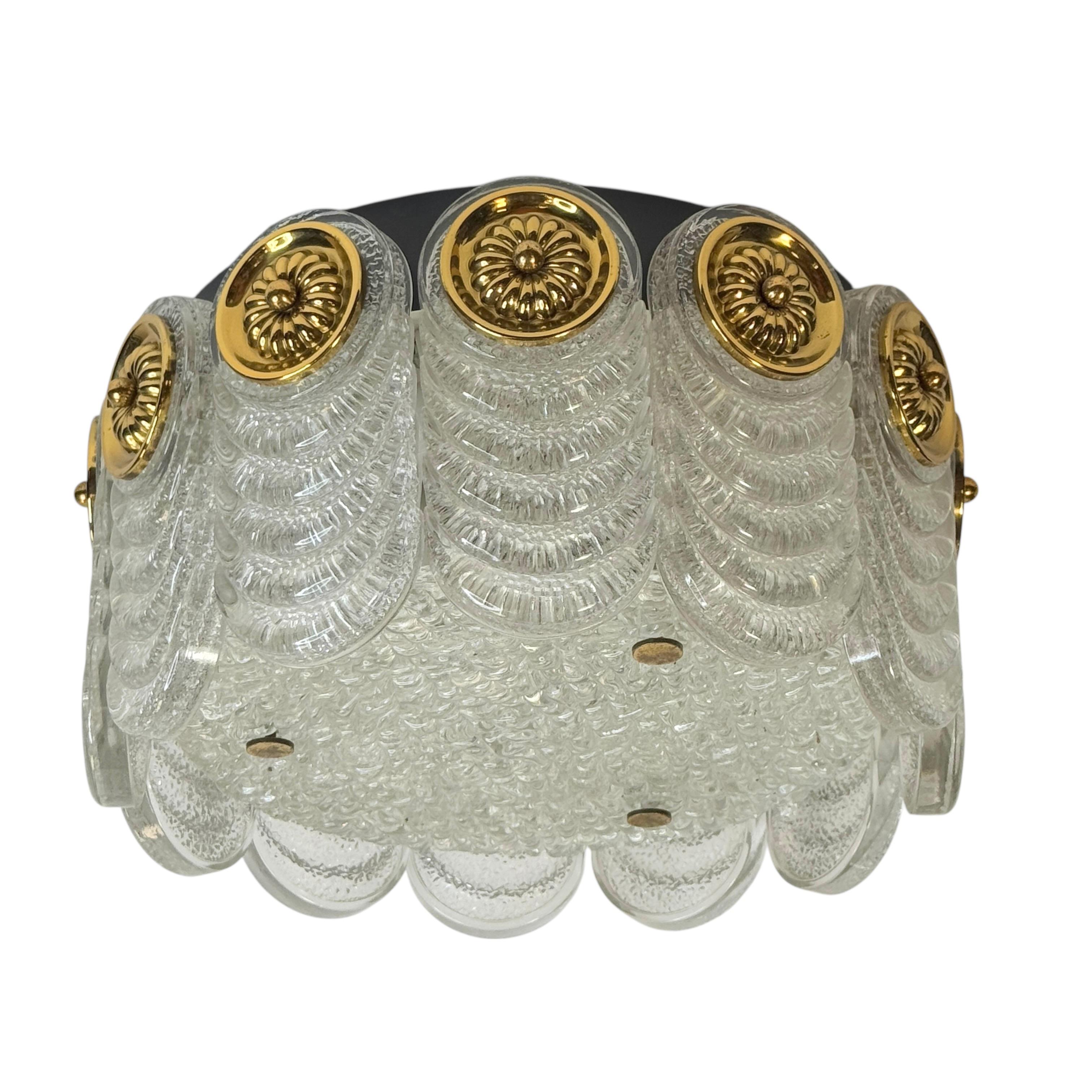 Preciosa lámpara empotrada de cristal de Murano de Kaiser Leuchten, Vintage alemán, años 60 en Bueno estado para la venta en Nuernberg, DE