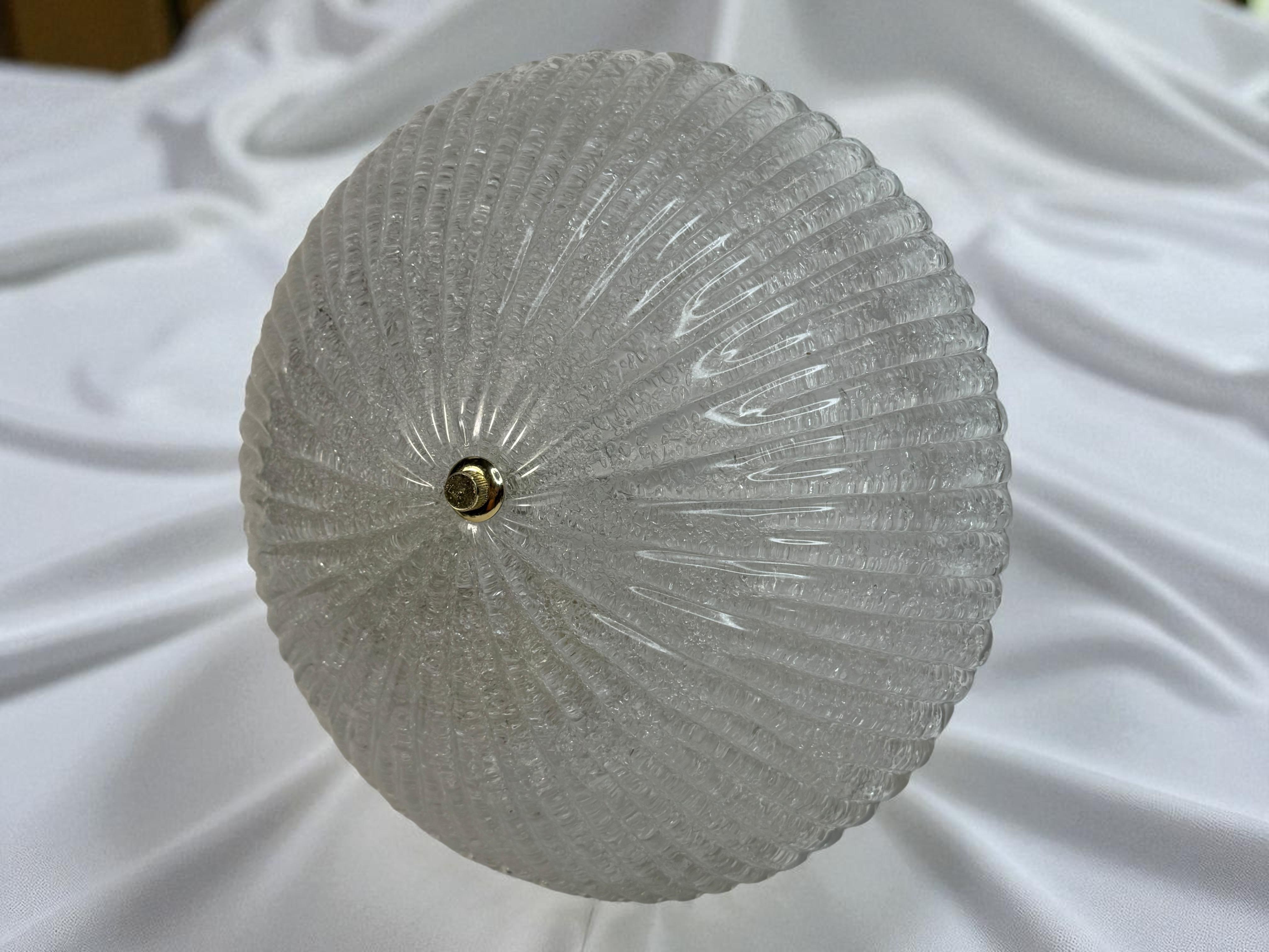 Beautiful Murano Glass Flush Mount Ceiling Light, by Massive Leuchten 1980s For Sale 3
