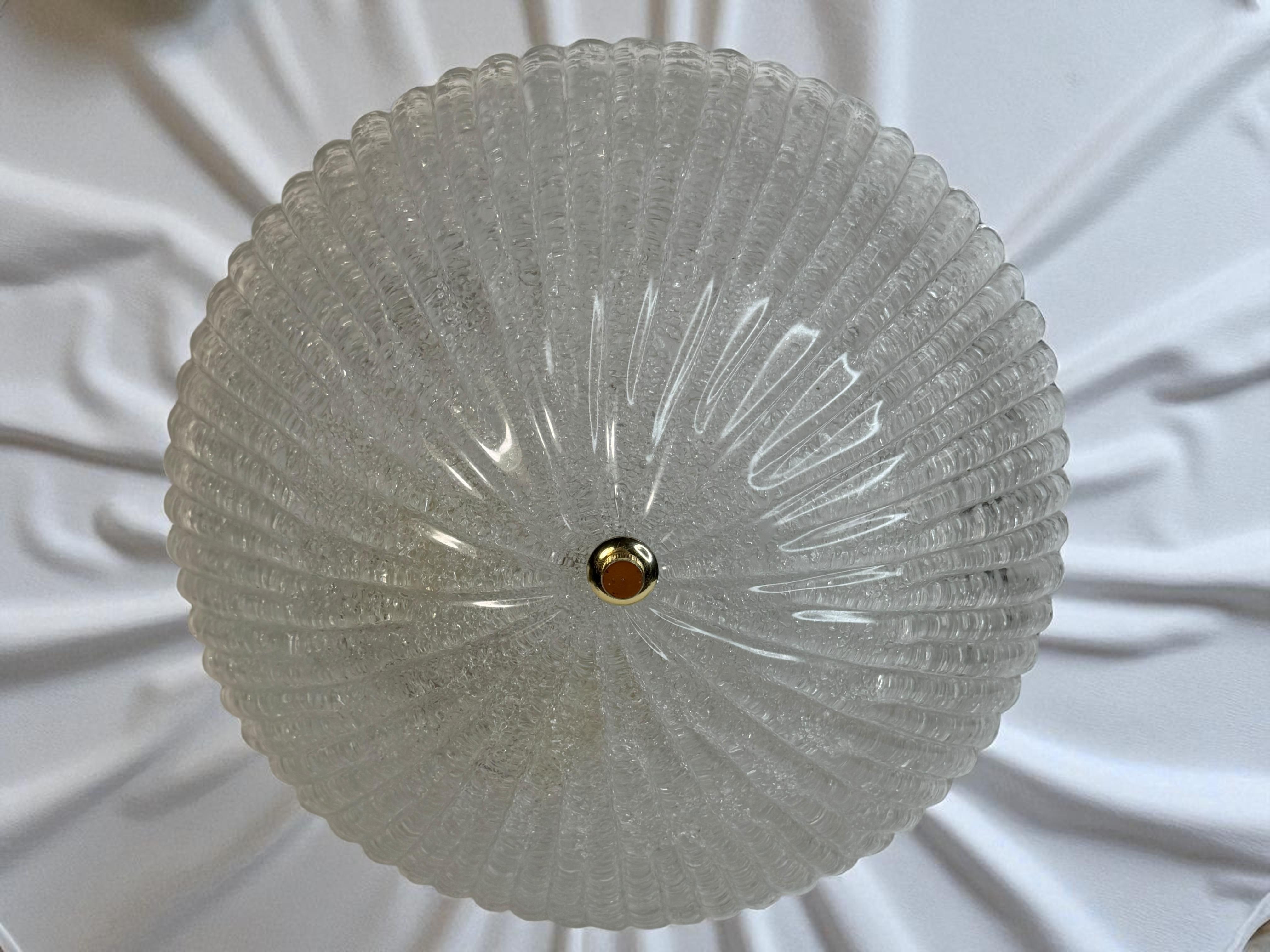 Beautiful Murano Glass Flush Mount Ceiling Light, by Massive Leuchten 1980s For Sale 4