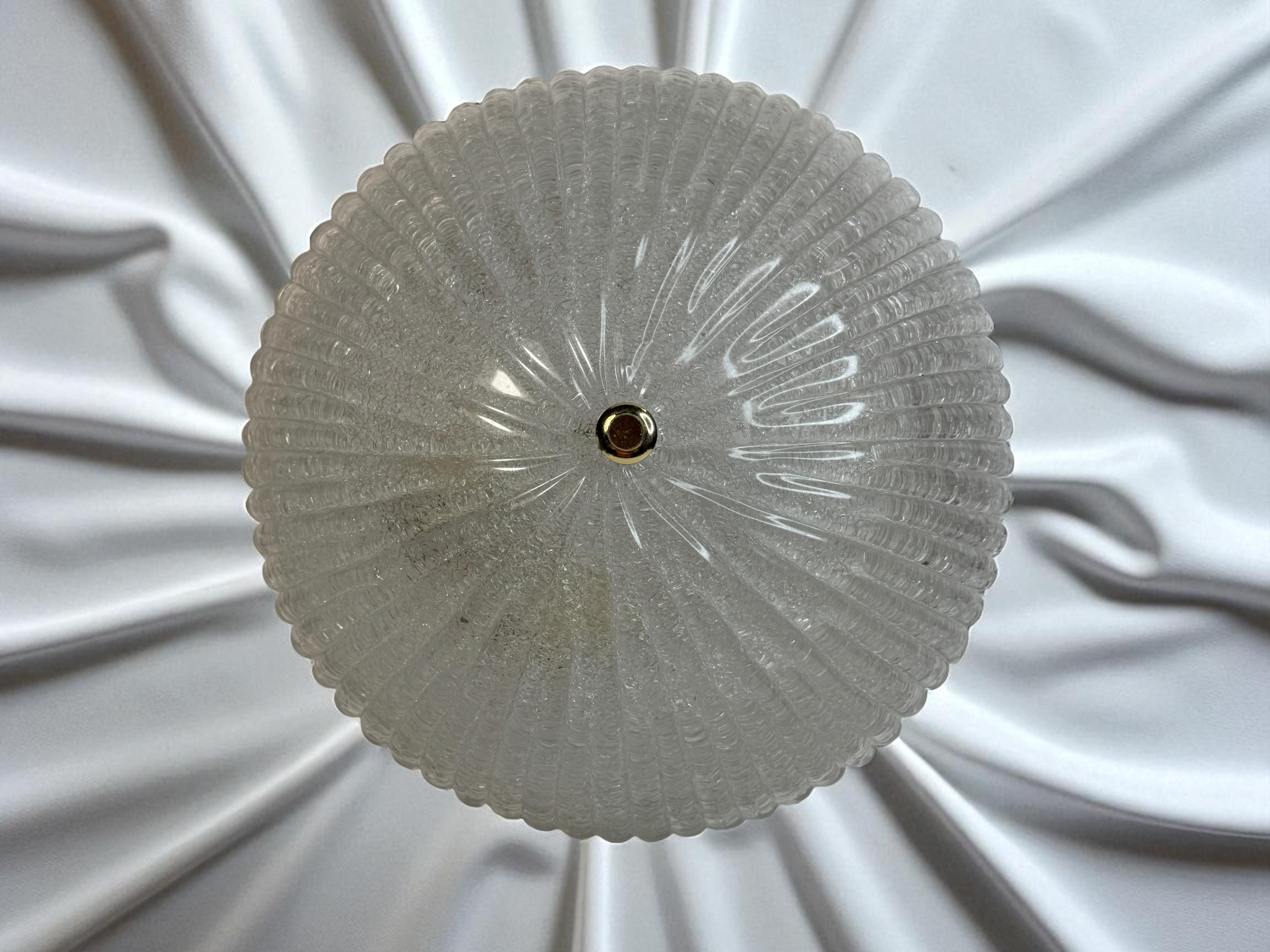 Beautiful Murano Glass Flush Mount Ceiling Light, by Massive Leuchten 1980s For Sale 5