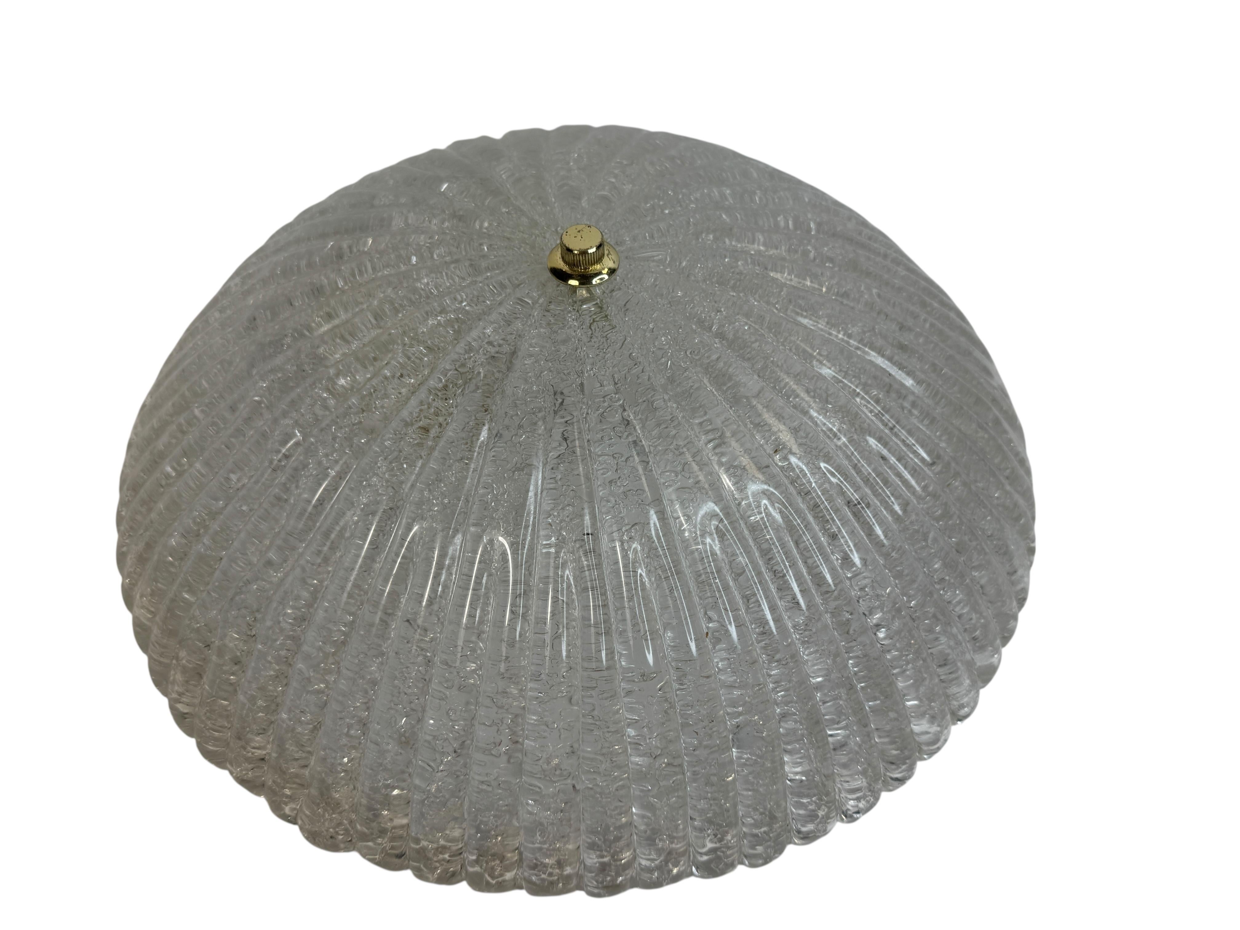 German Beautiful Murano Glass Flush Mount Ceiling Light, by Massive Leuchten 1980s For Sale