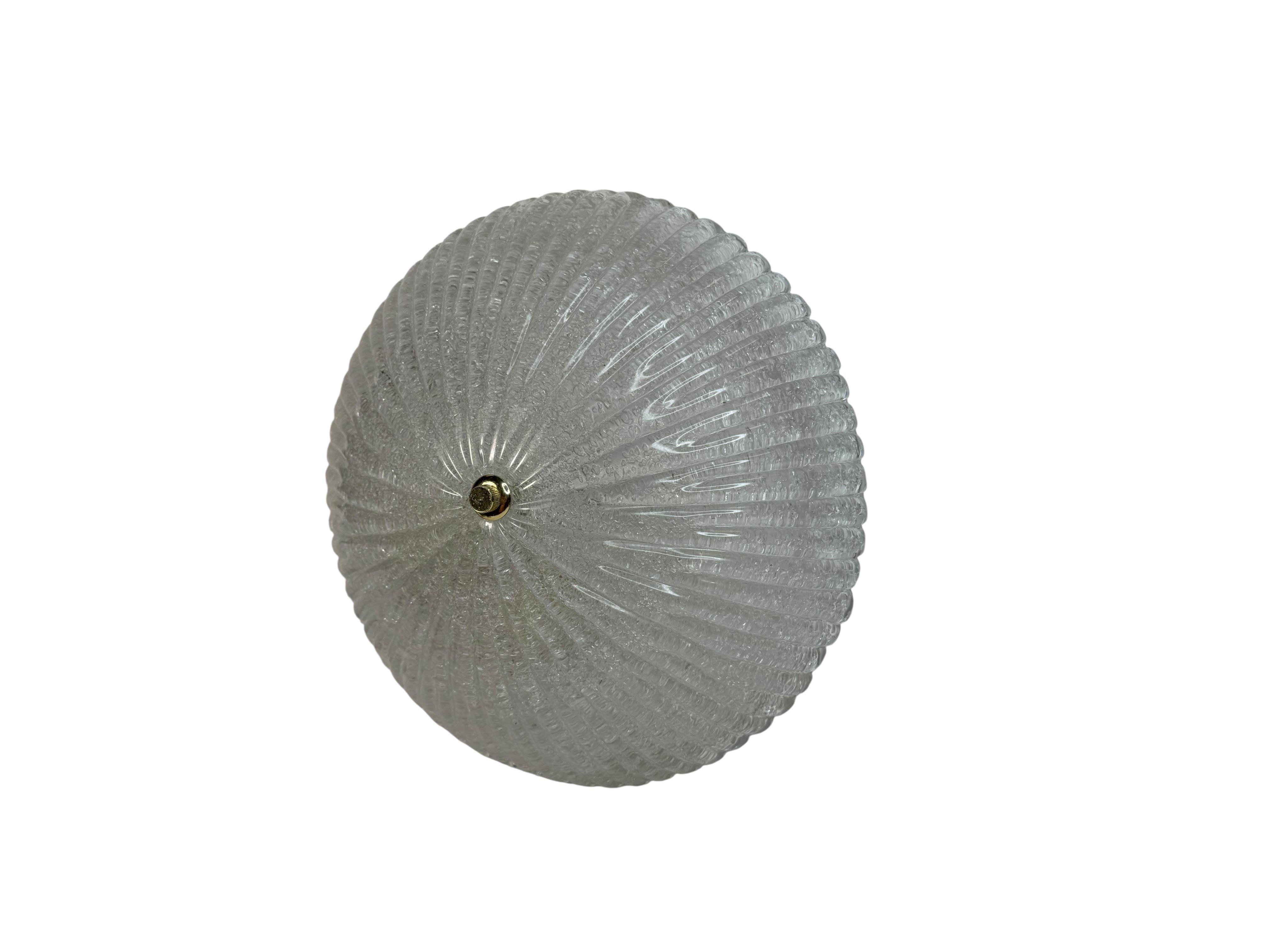 Beautiful Murano Glass Flush Mount Ceiling Light, by Massive Leuchten 1980s In Good Condition For Sale In Nuernberg, DE