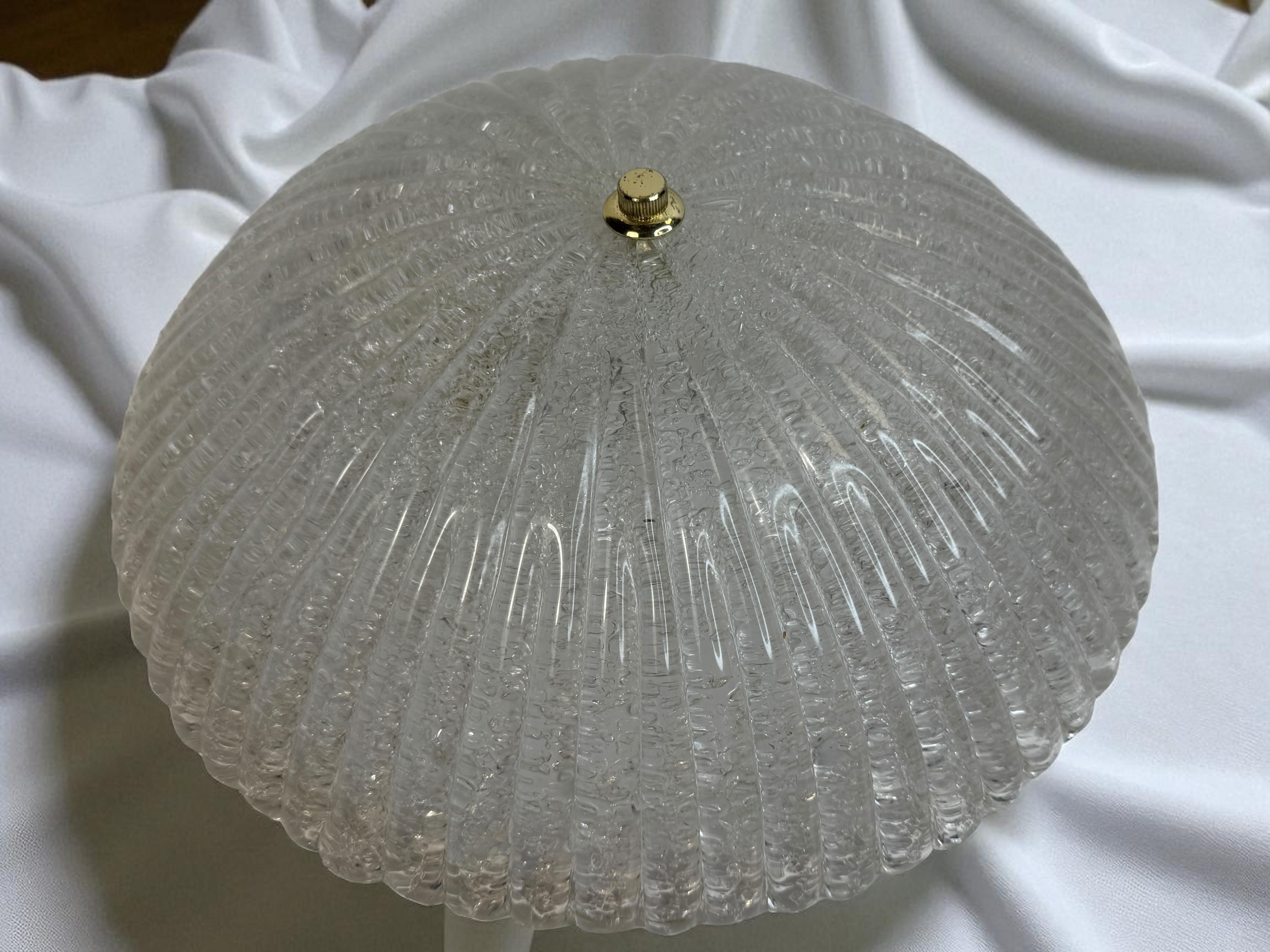 Beautiful Murano Glass Flush Mount Ceiling Light, by Massive Leuchten 1980s For Sale 2