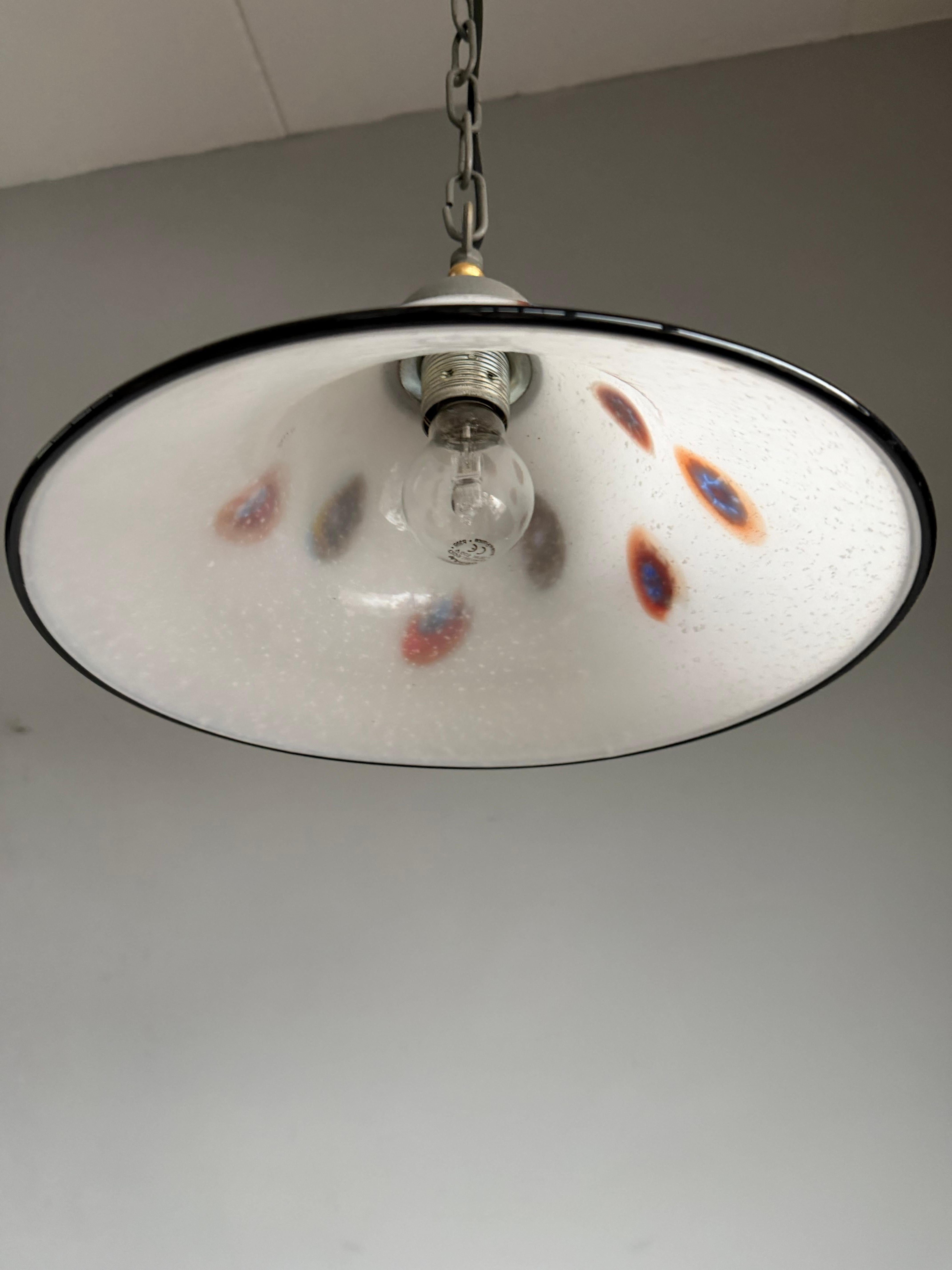 Schöne Murano-Glas-Anhänger mit bunten Murrine, Vintage Italian Lighting im Angebot 4