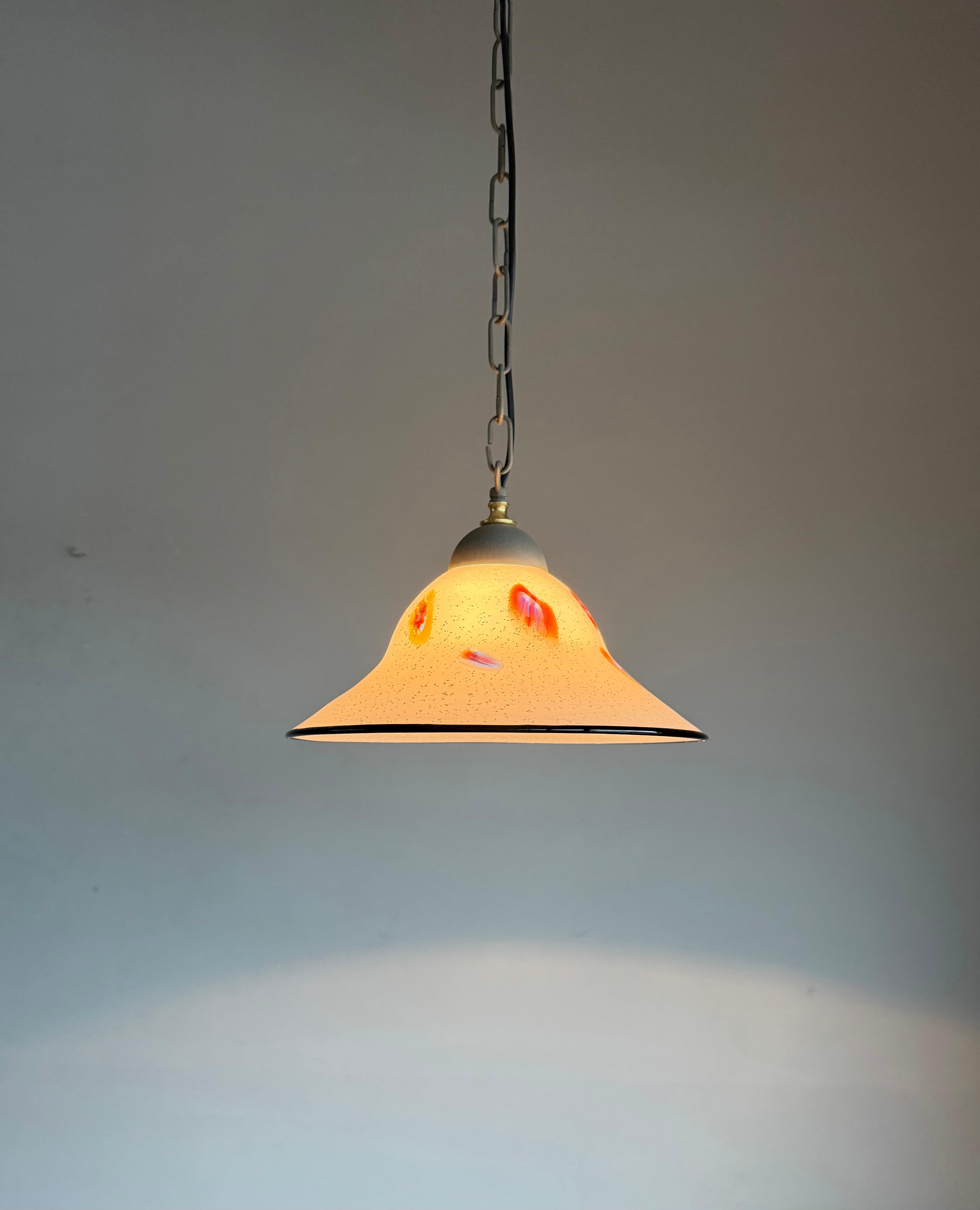 Schöne Murano-Glas-Anhänger mit bunten Murrine, Vintage Italian Lighting im Angebot 6