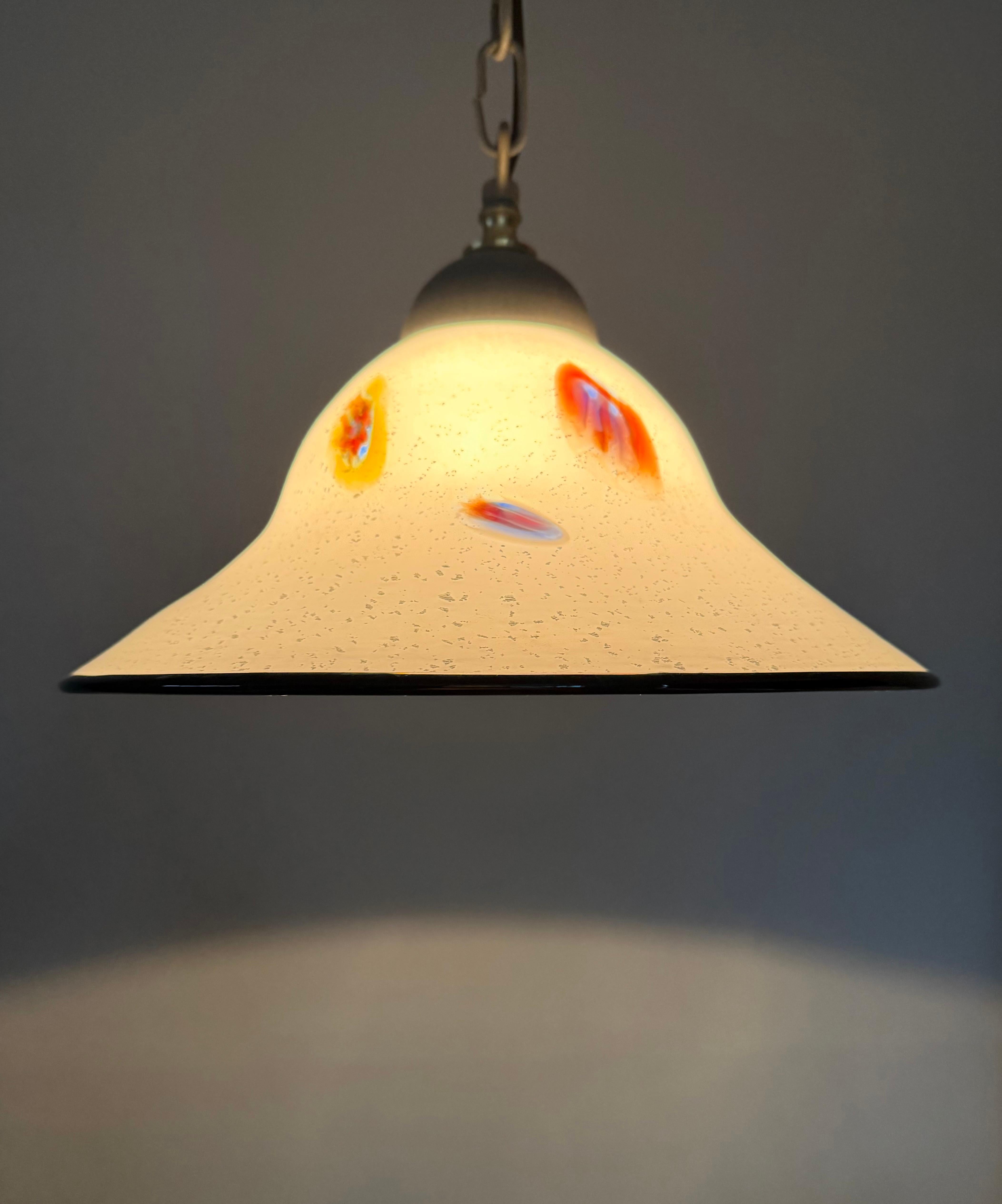 Schöne Murano-Glas-Anhänger mit bunten Murrine, Vintage Italian Lighting im Angebot 10