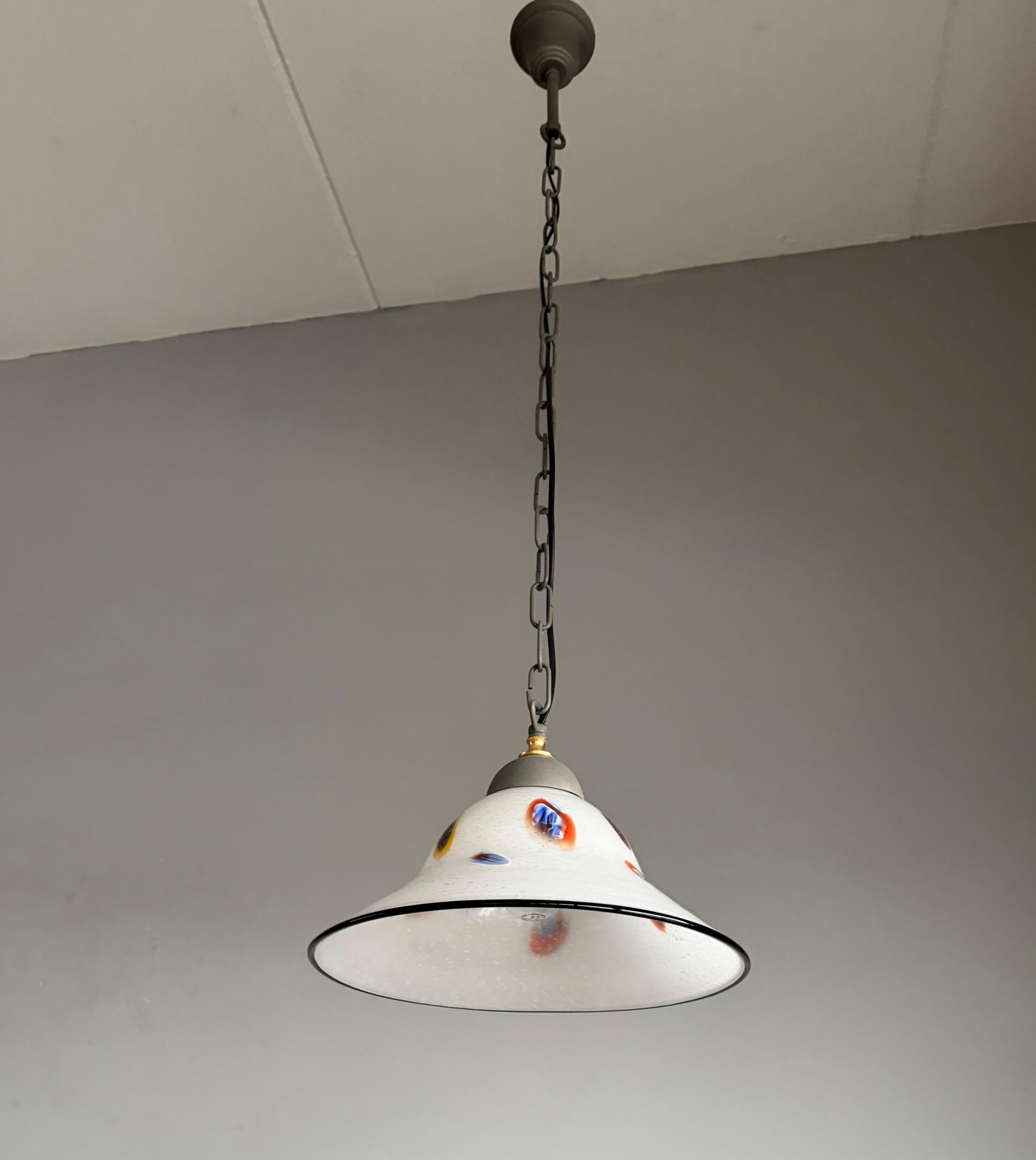 Schöne Murano-Glas-Anhänger mit bunten Murrine, Vintage Italian Lighting (Moderne der Mitte des Jahrhunderts) im Angebot