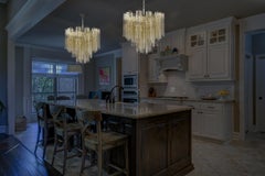 Bellissimi lampadari a tubo in vetro di Murano - 36 tubi in vetro ambra chiaro