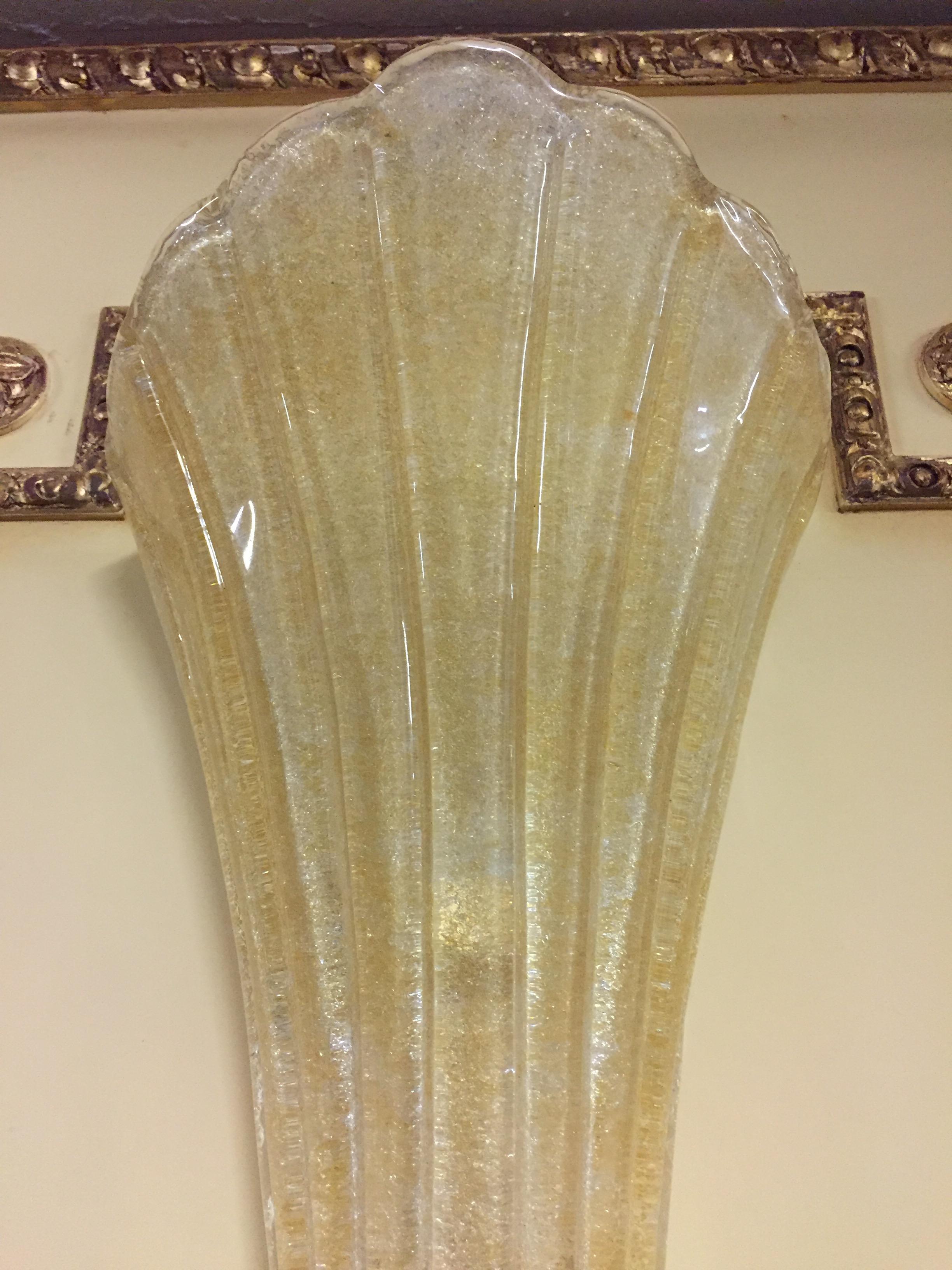 1 Hermosa veneciana  Lámpara de pared de cristal de Murano siglo XX en venta